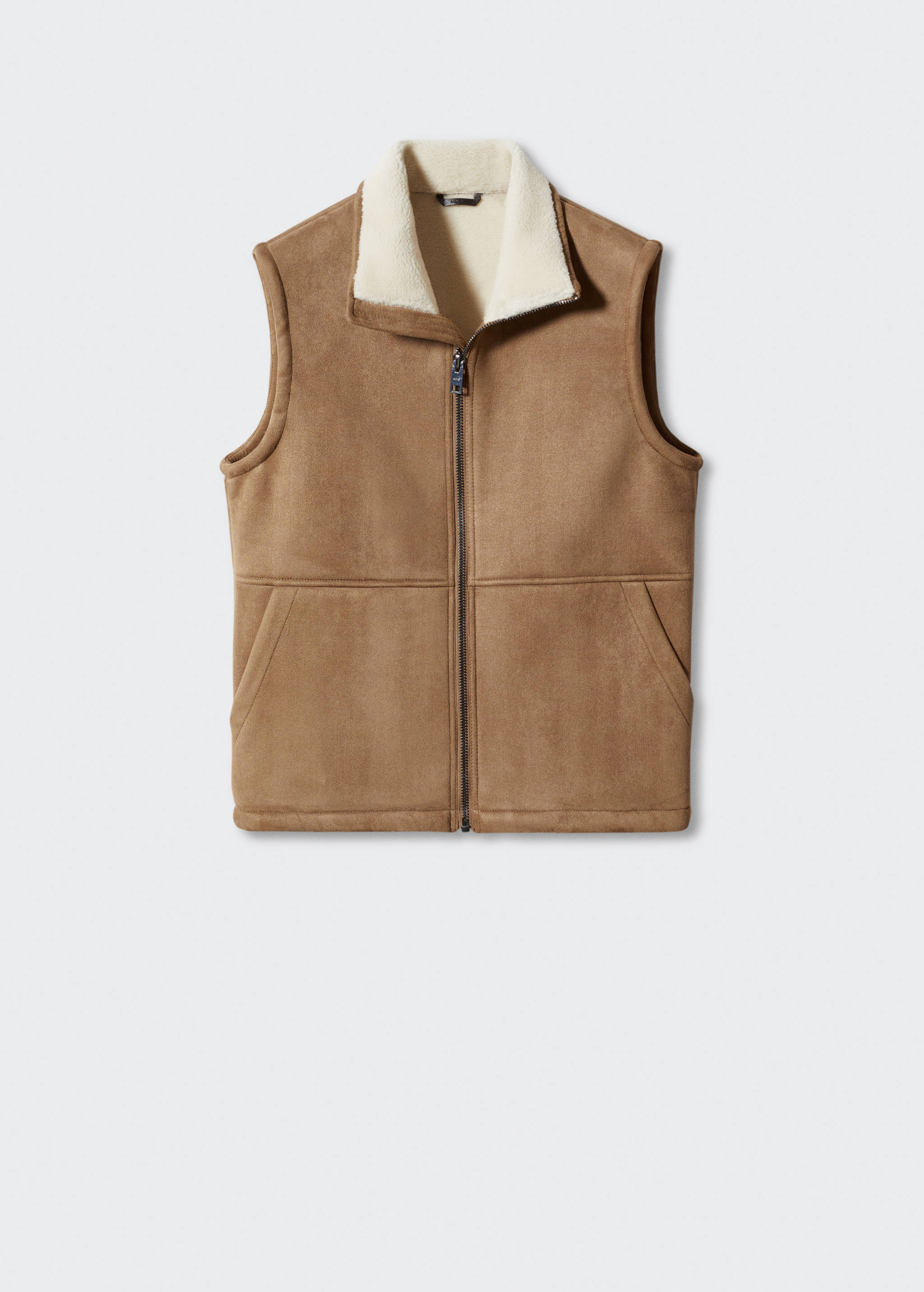 Shearling-lined faux-leather gilet - Article without model