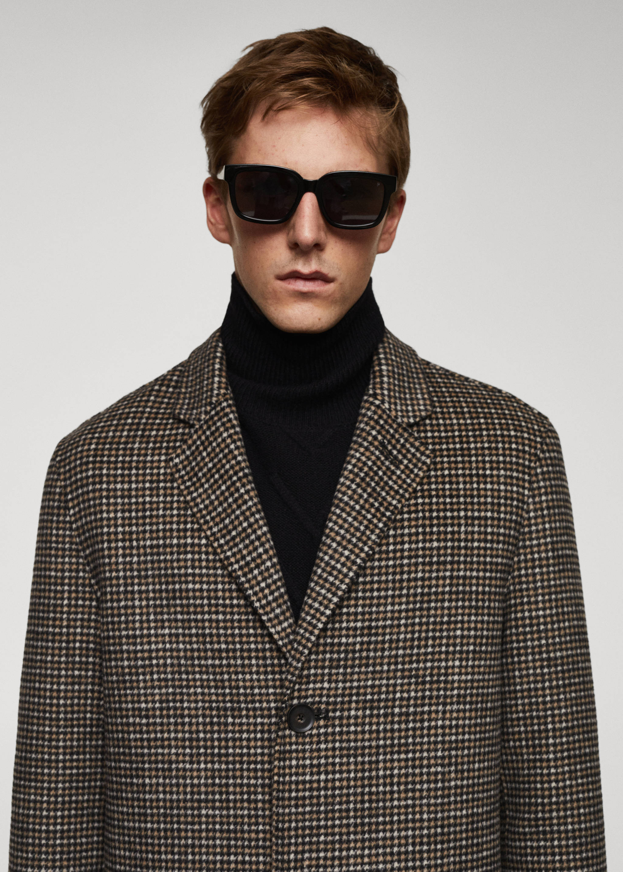 Wool-blend micro-houndstooth coat - Details of the article 1