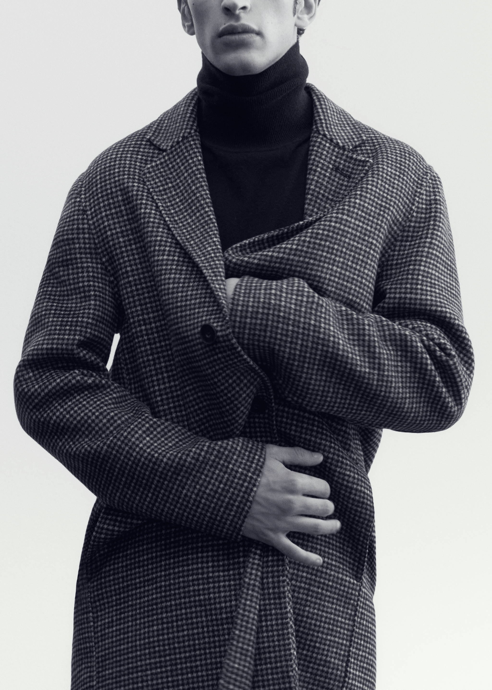 Wool-blend micro-houndstooth coat - Details of the article 7