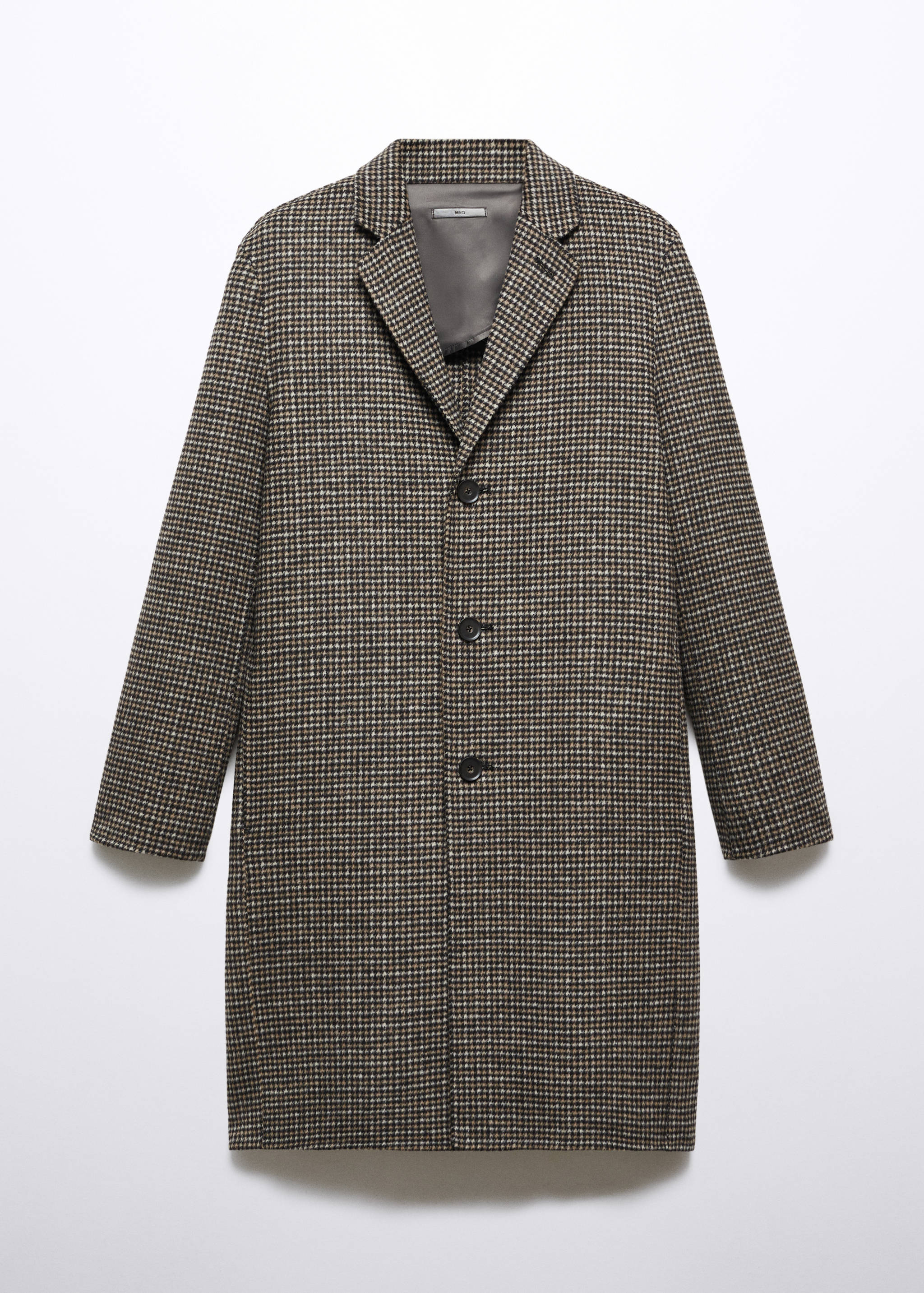 Wool-blend micro-houndstooth coat - Article without model