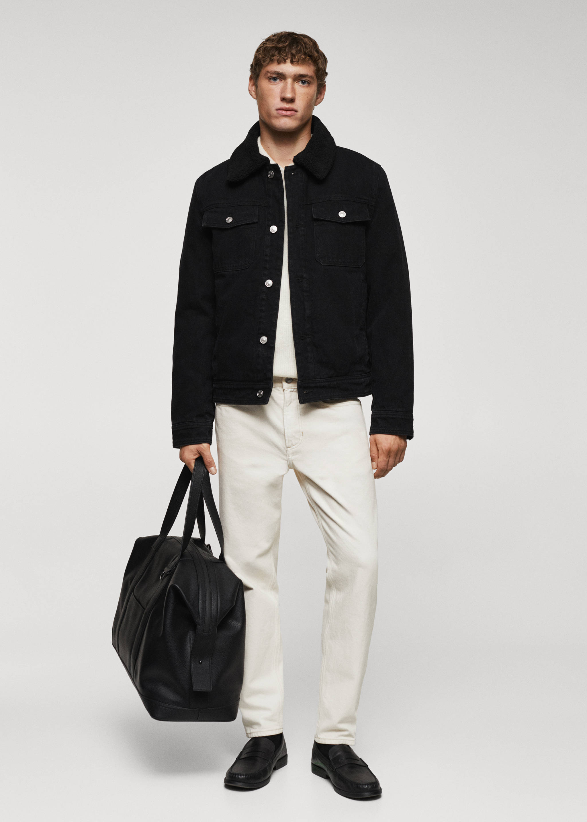 Shearling denim jacket - General plane