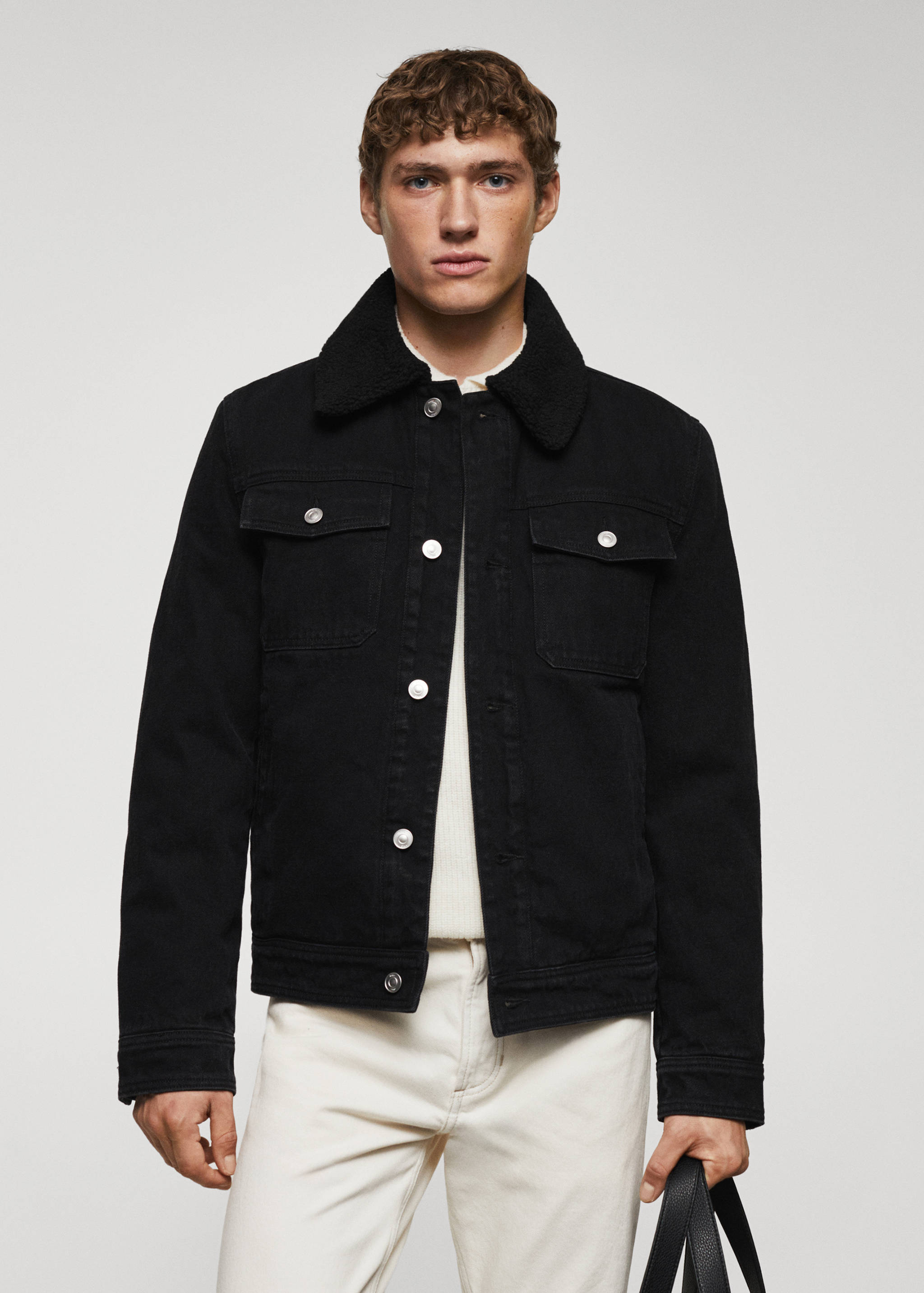 Shearling denim jacket - Medium plane