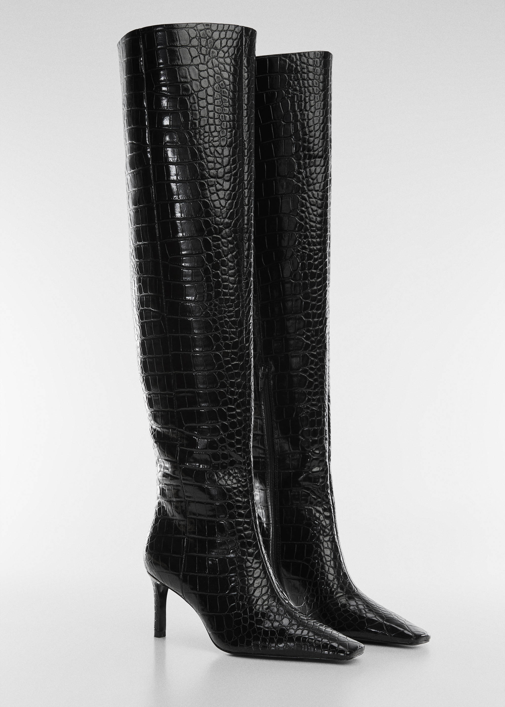 Bottes talon effet croco - Plan moyen