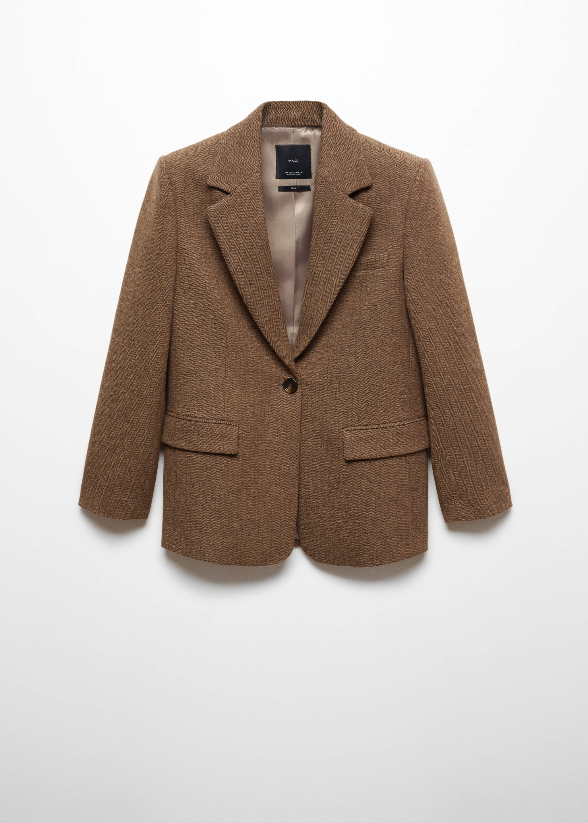 Herringbone wool-blend blazer - Article without model