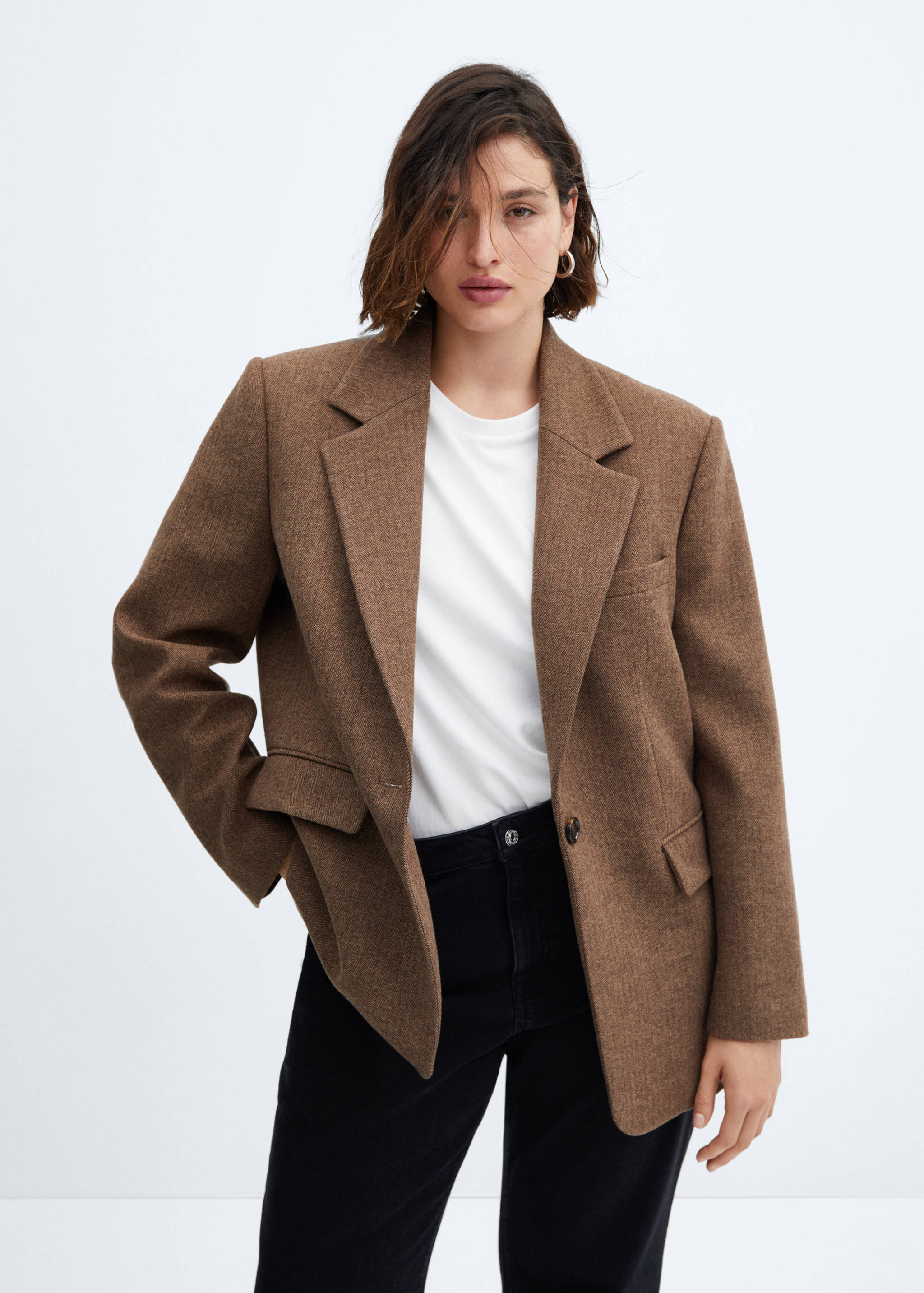 Herringbone wool-blend blazer - Details of the article 5