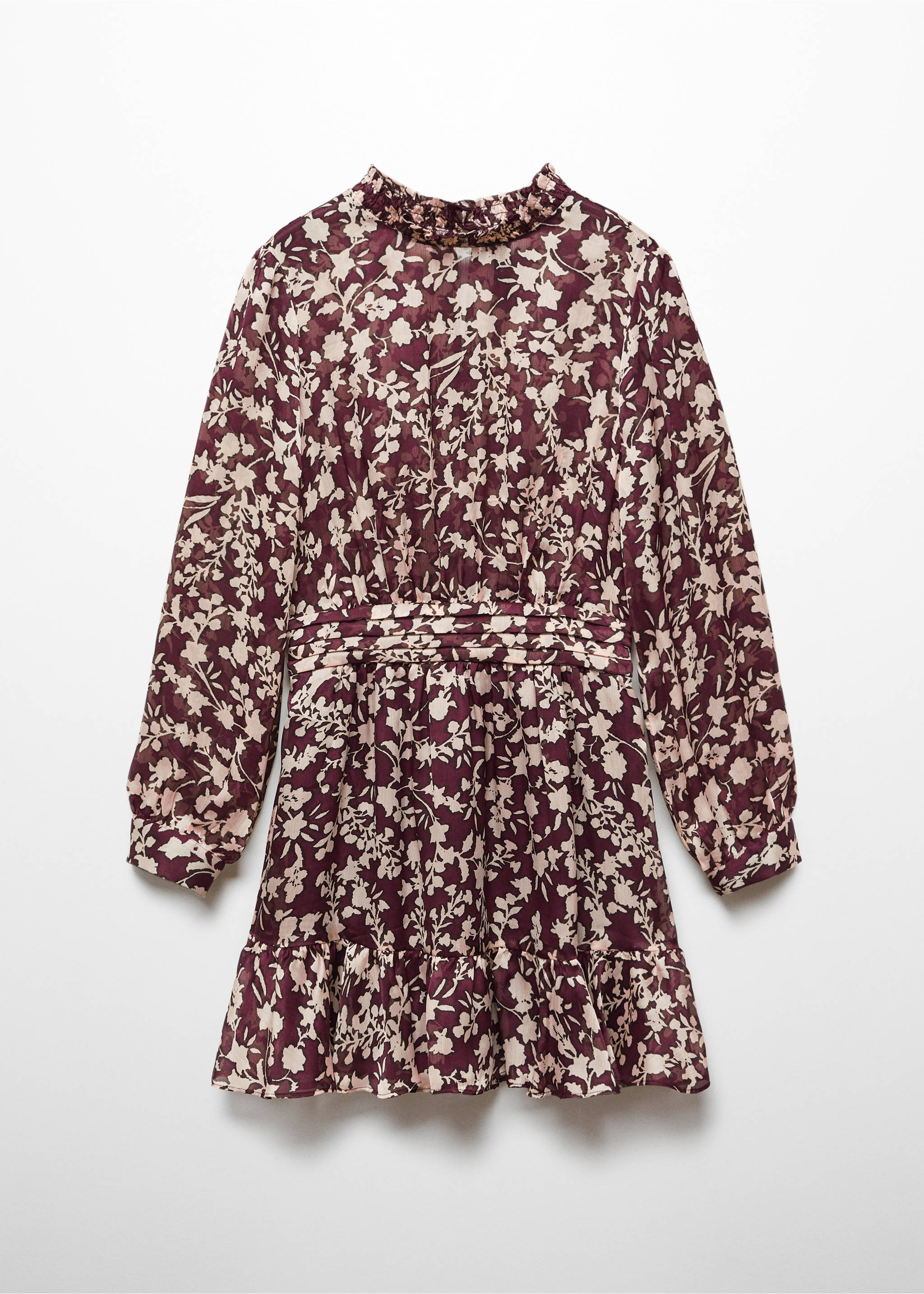 Flowy flower printed dress - Article without model, Maroon. Ref: 57037729-00.