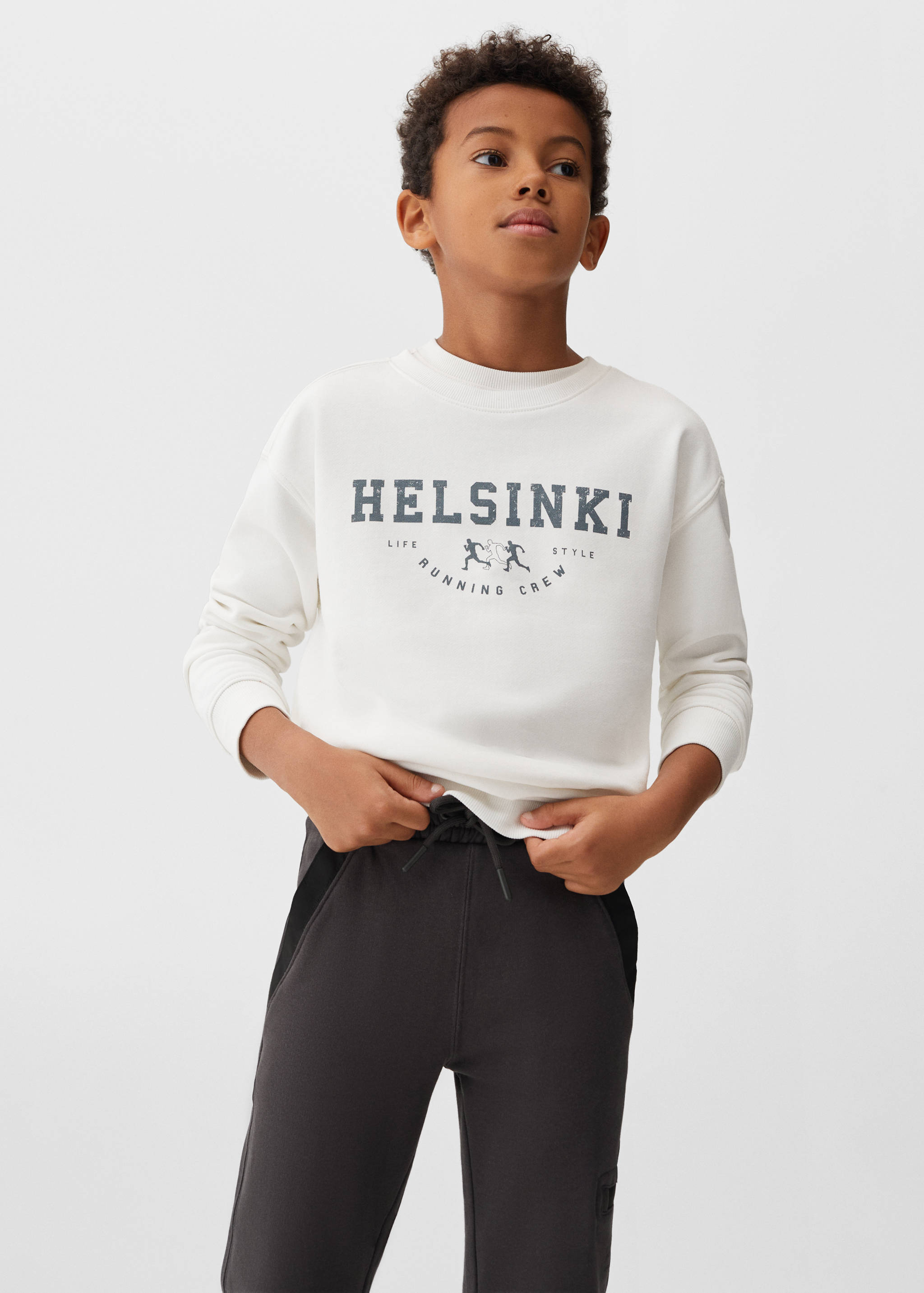 Cotton jogger-style trousers - Medium plane