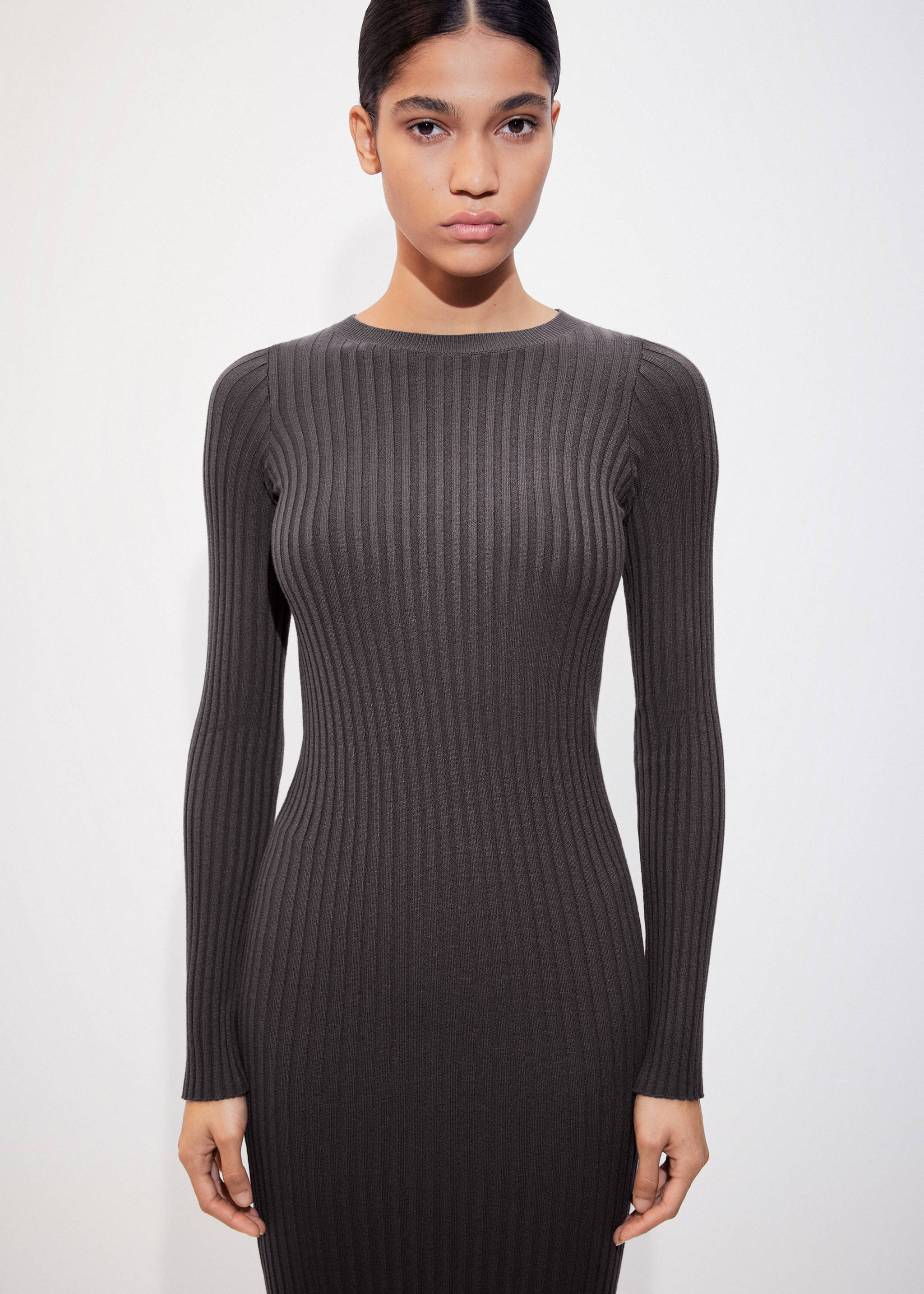 Ribbed long dress - Women | MANGO Japan