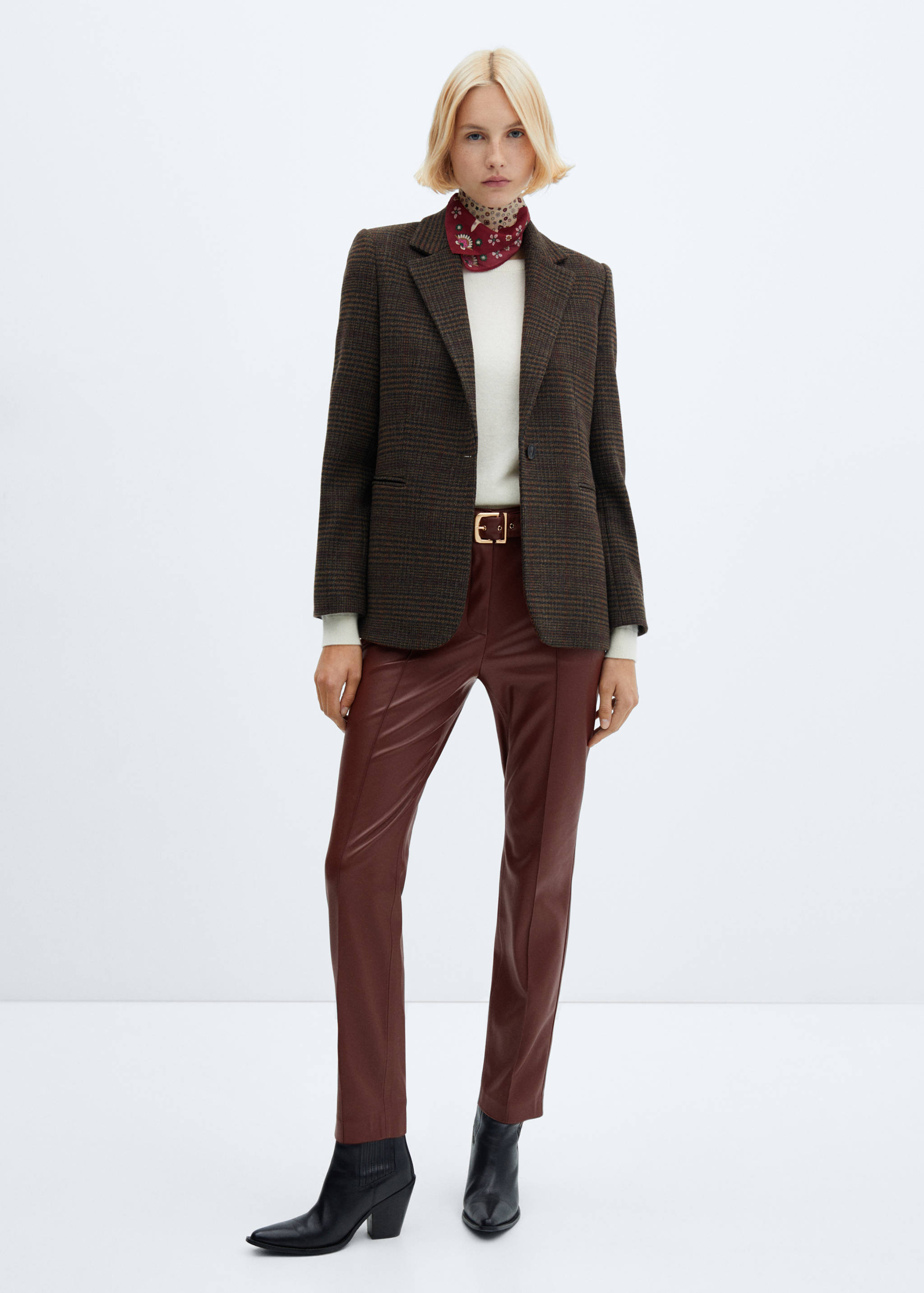 Pantalon ceinture simili-cuir - Plan général