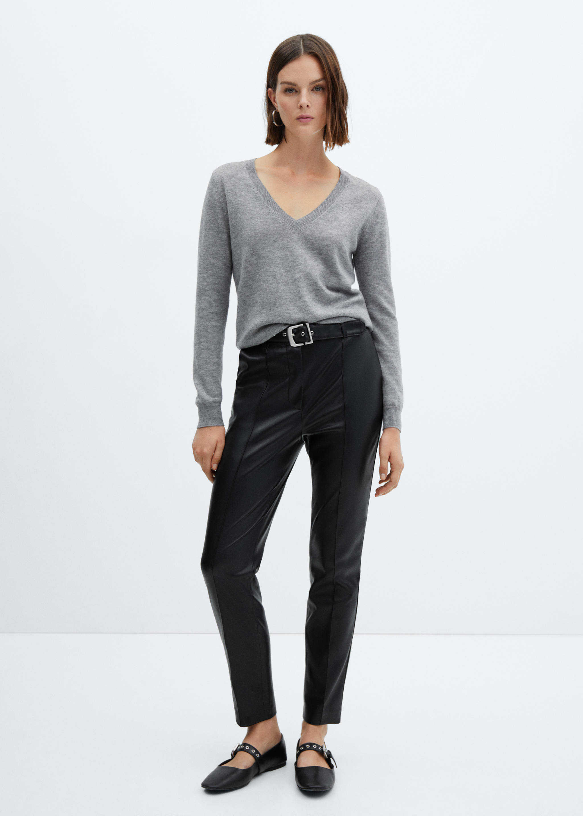 Pantalon ceinture simili-cuir - Plan général