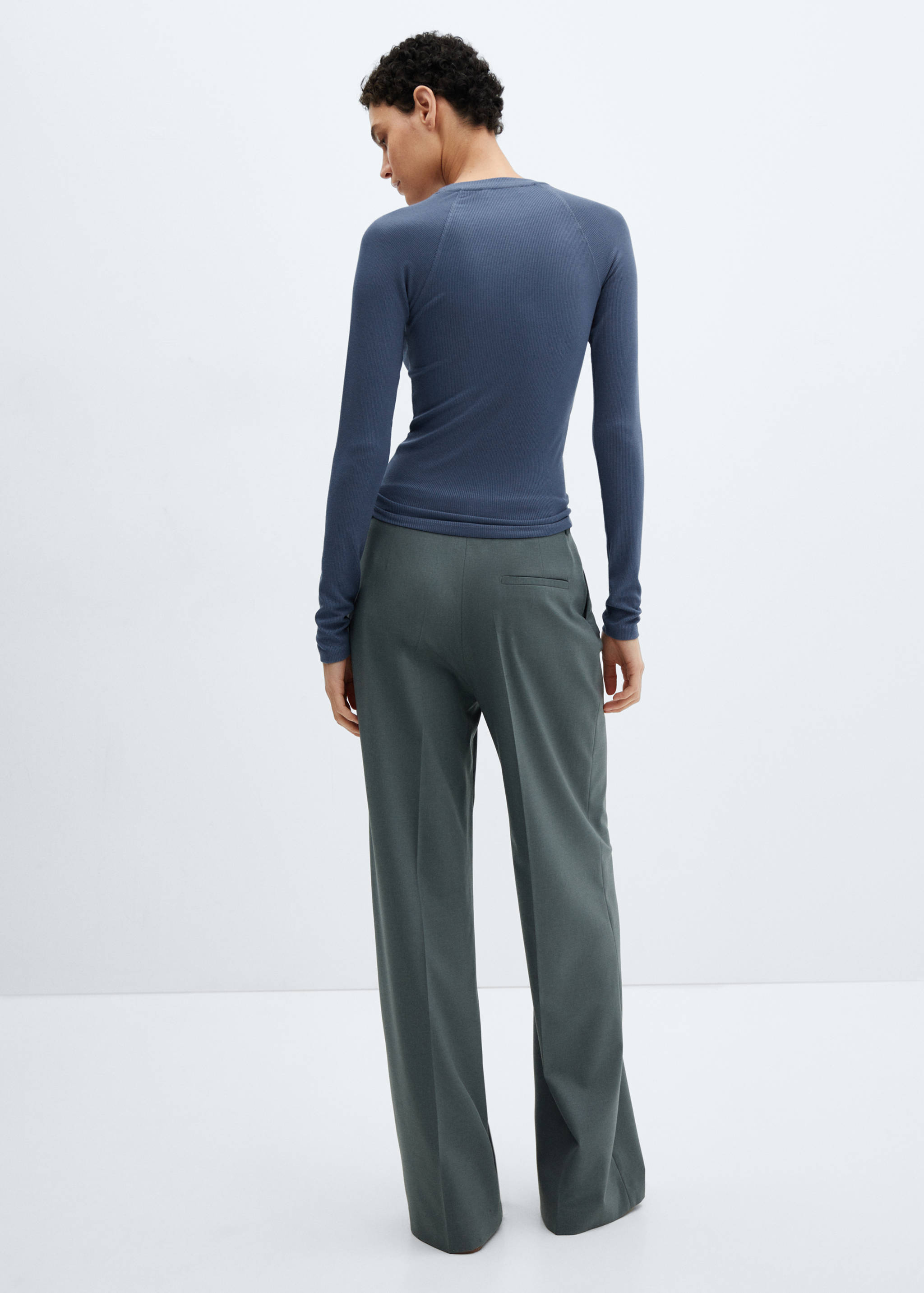 Camiseta manga larga canalé - Reverso del artículo