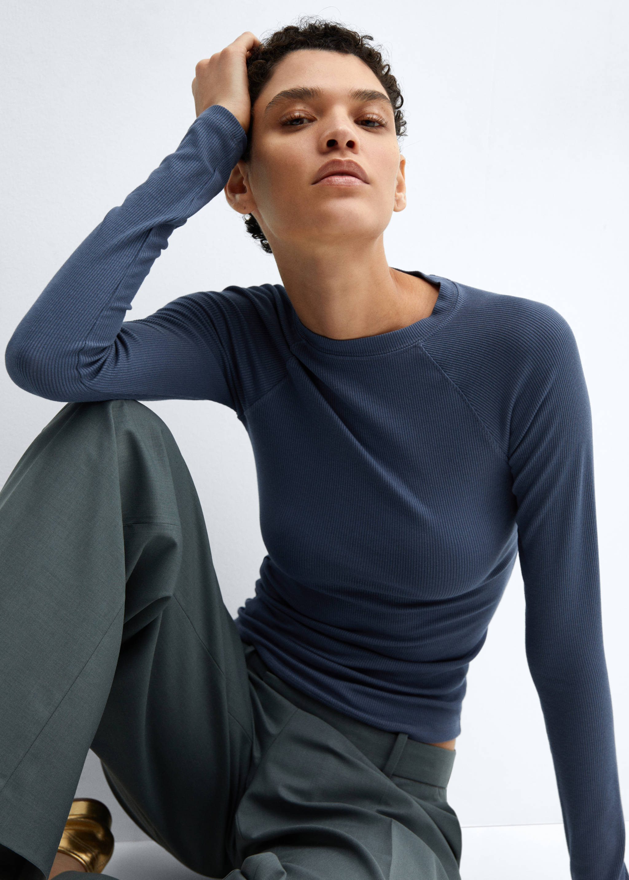 Camiseta manga larga canalé - Detalle del artículo 2