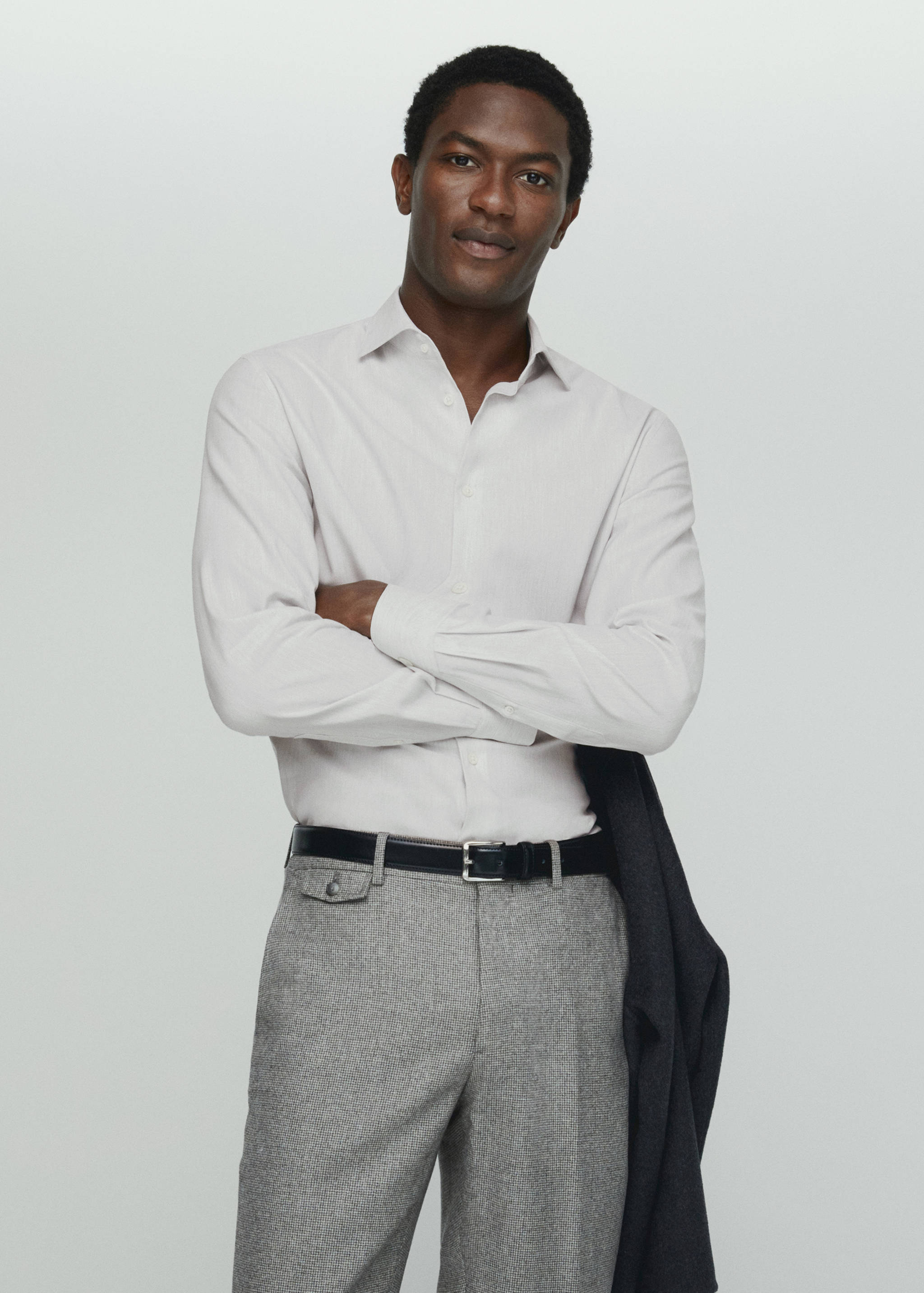 Рубашка 100% хлопок со структурой - Средний план