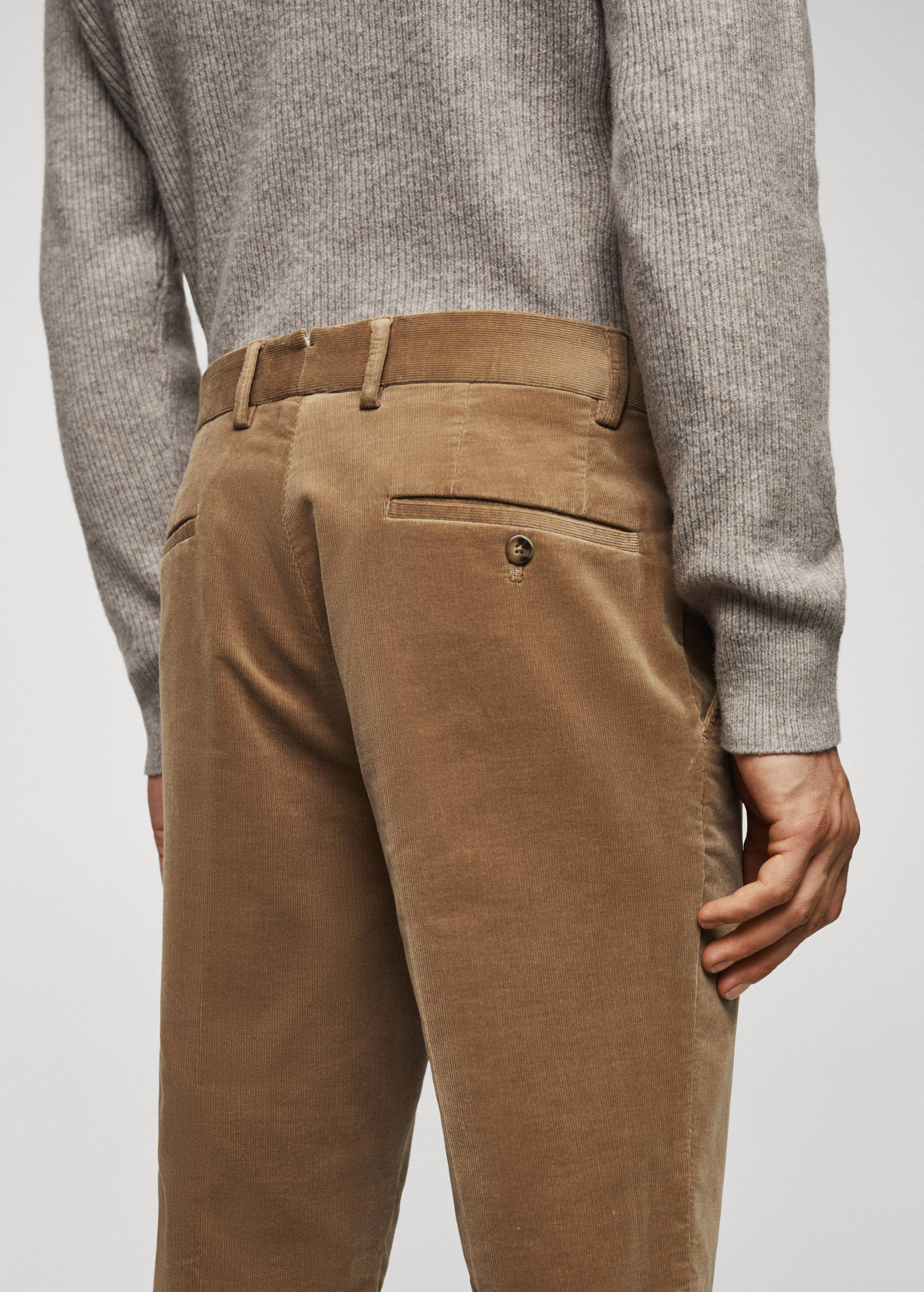 Slim-fit micro-corduroy trousers - Details of the article 4