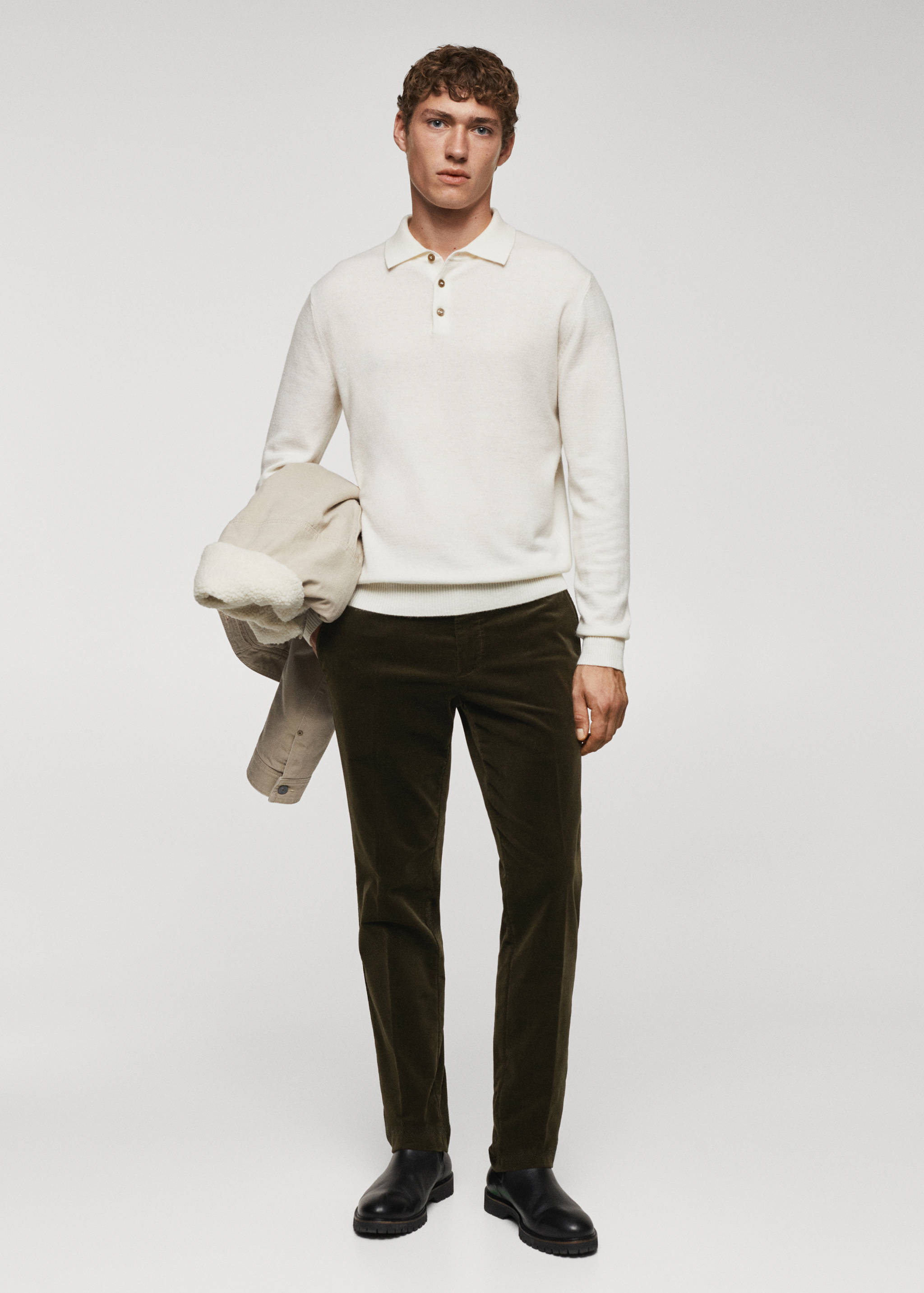Slim-fit micro-corduroy trousers - General plane