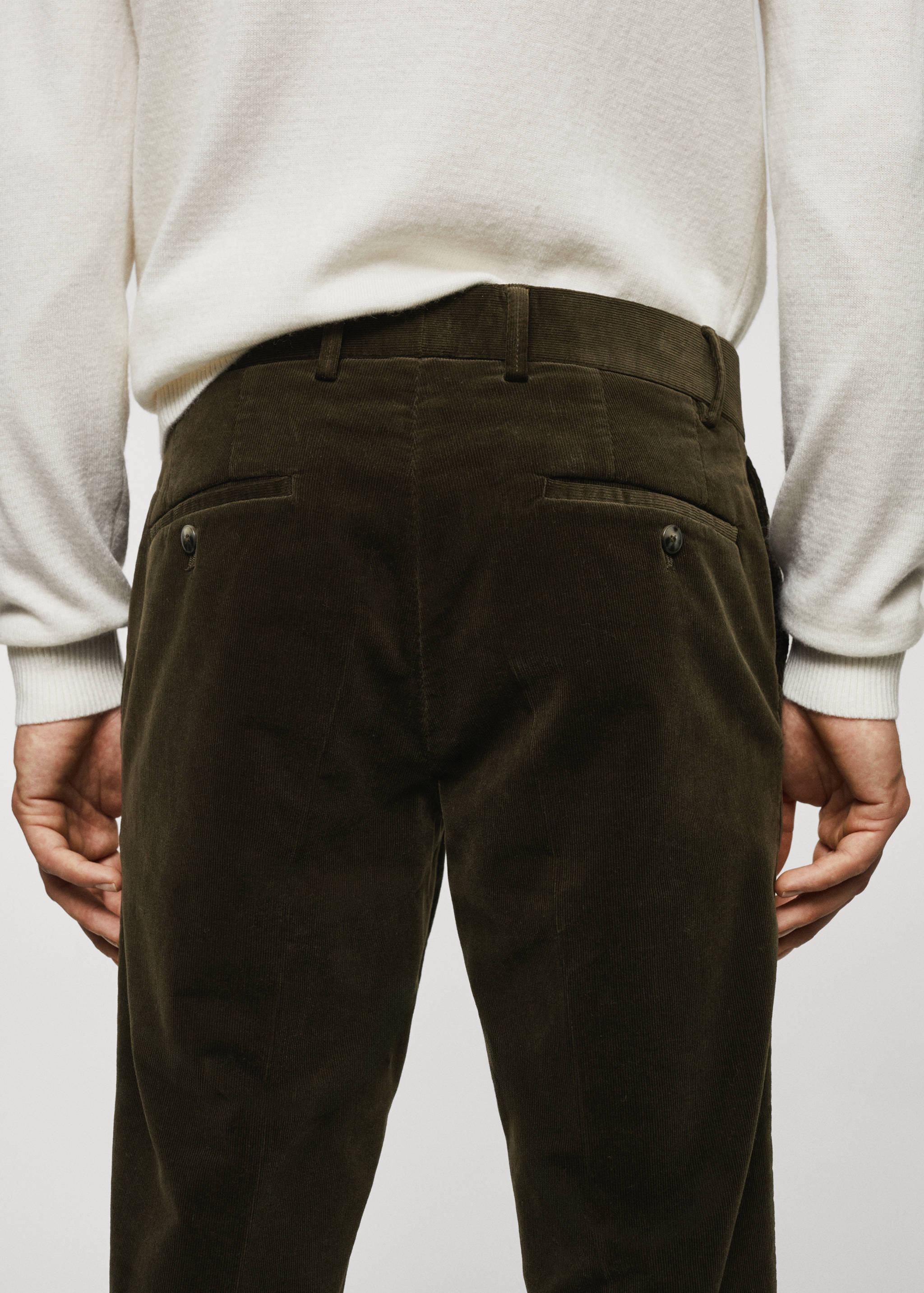Slim-fit micro-corduroy trousers - Details of the article 4