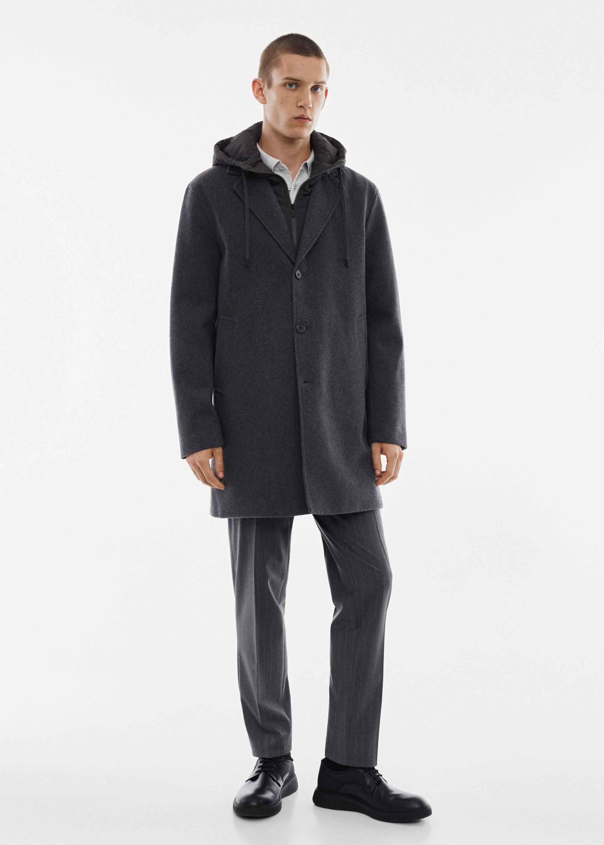 Detachable hood wool coat - General plane