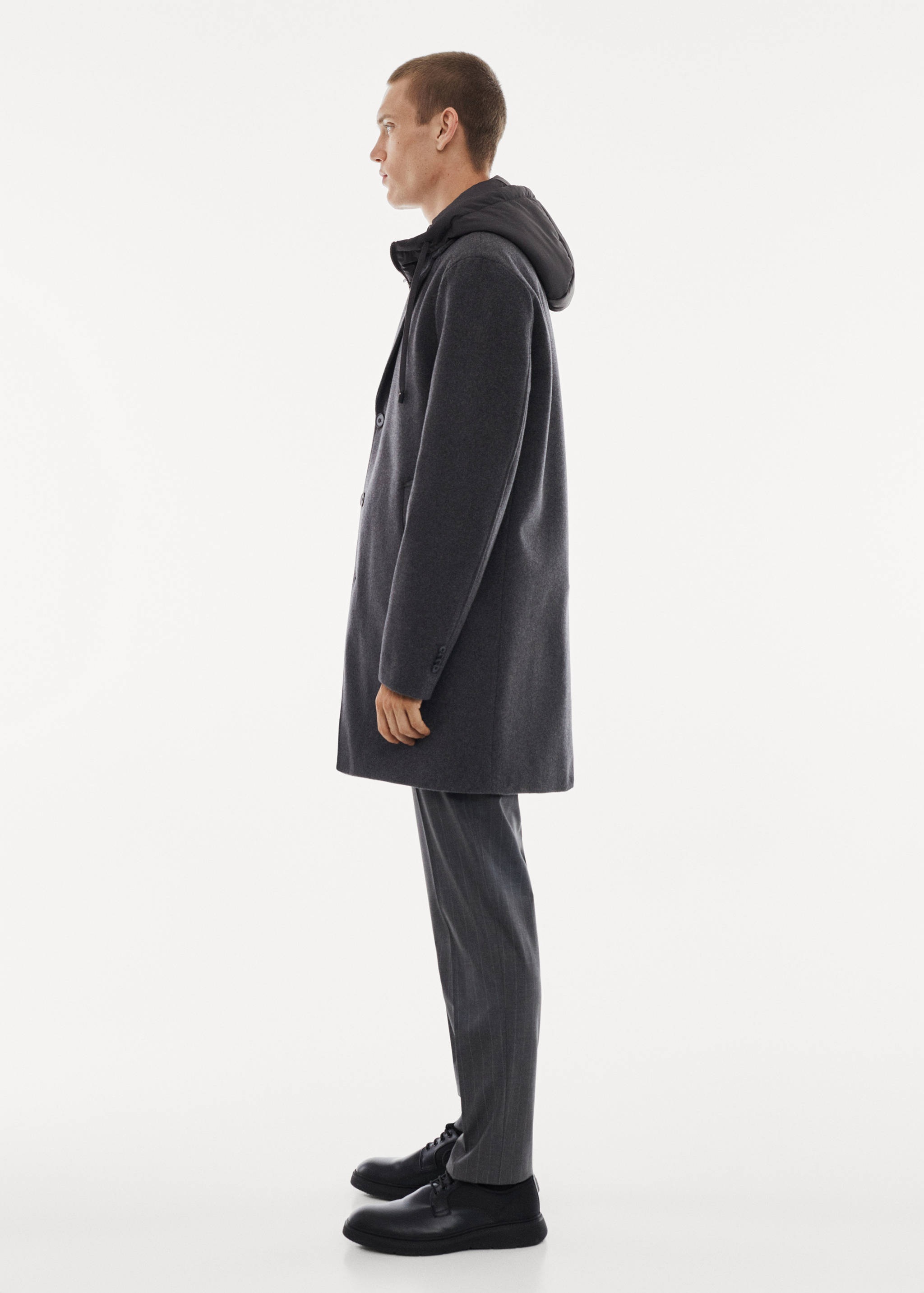 Detachable hood wool coat - Details of the article 2