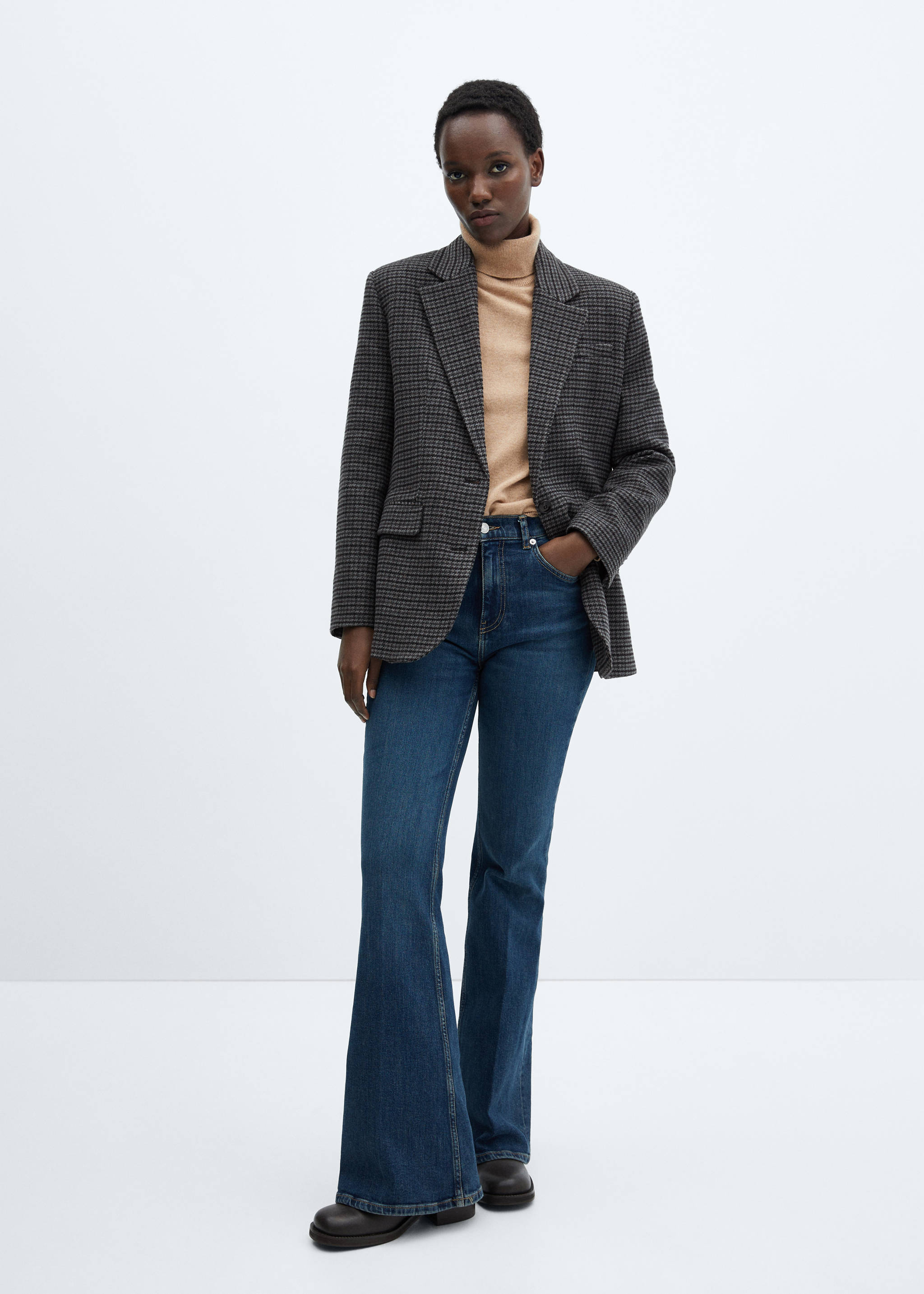 Houndstooth structured blazer - General plane