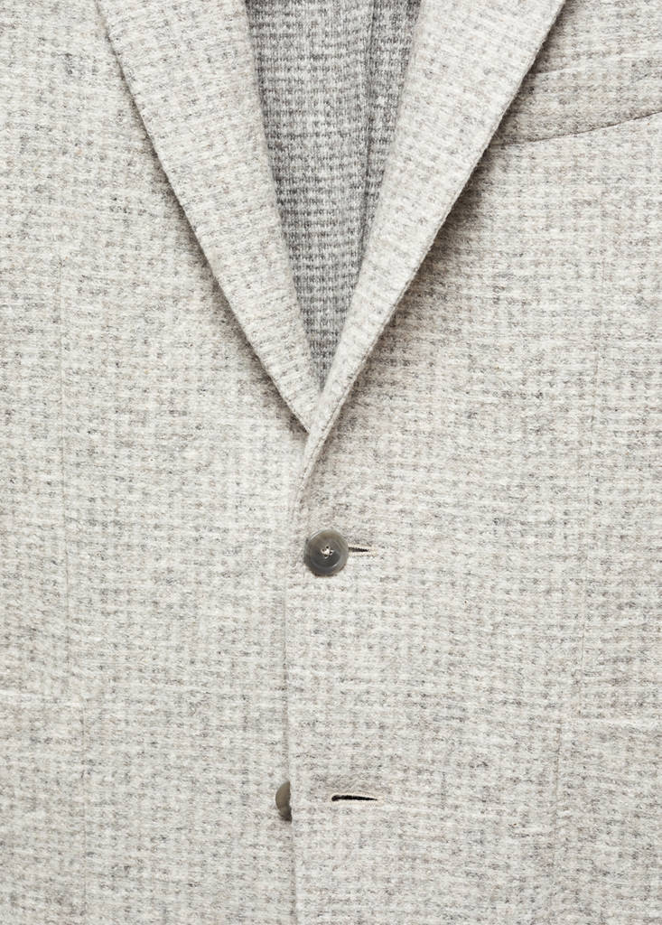 Virgin wool jacket in houndstooth wool — Beige