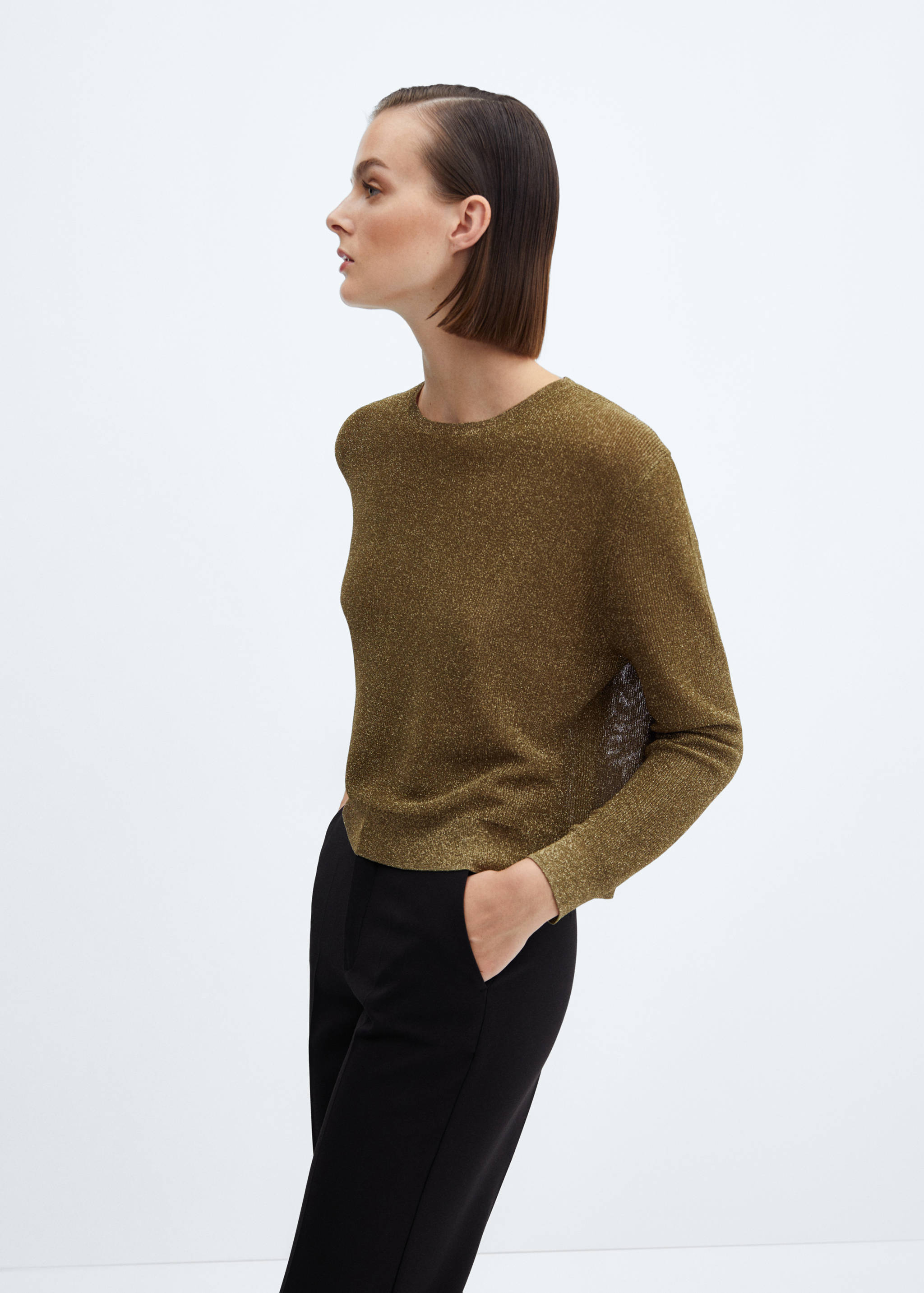 Crewneck lurex sweater - Medium plane