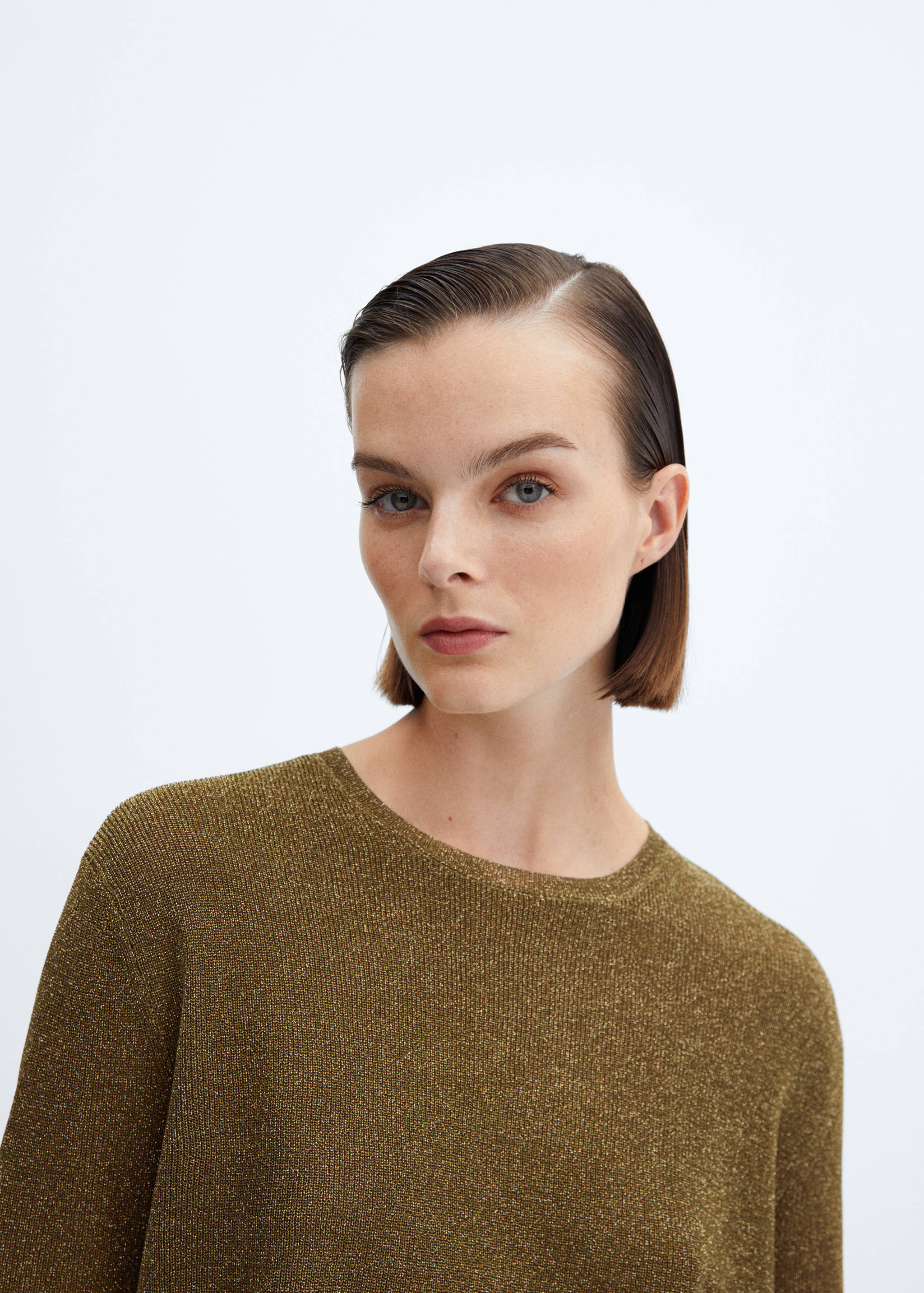 Crewneck lurex sweater - Details of the article 1