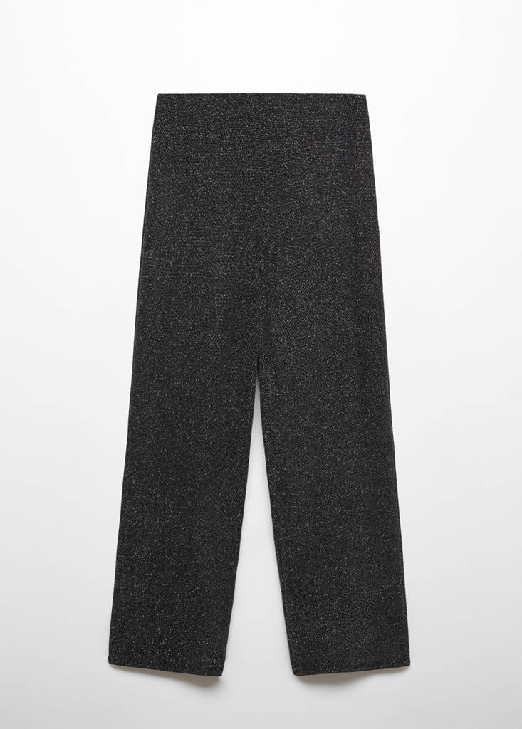 High-waisted glitter trousers — Silver