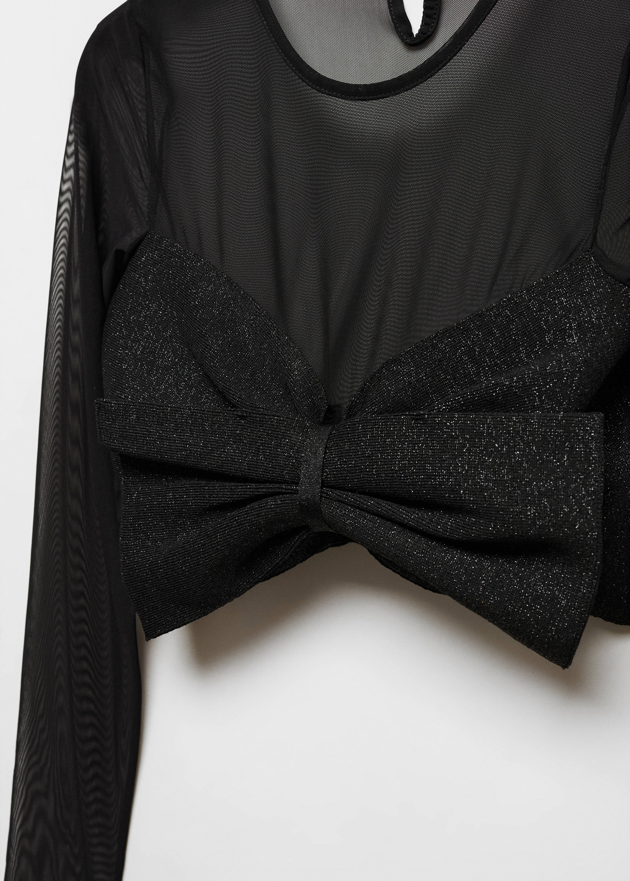 Комбинированный топ из трикотажа с бантом - Деталь изделия 8