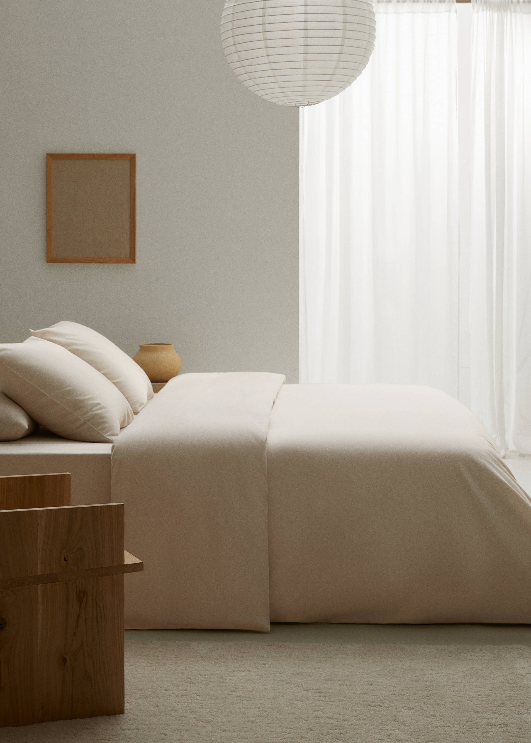 Einfarbiger Bettbezug aus Flanell für 135/140 cm Bett - Allgemeine Ansicht