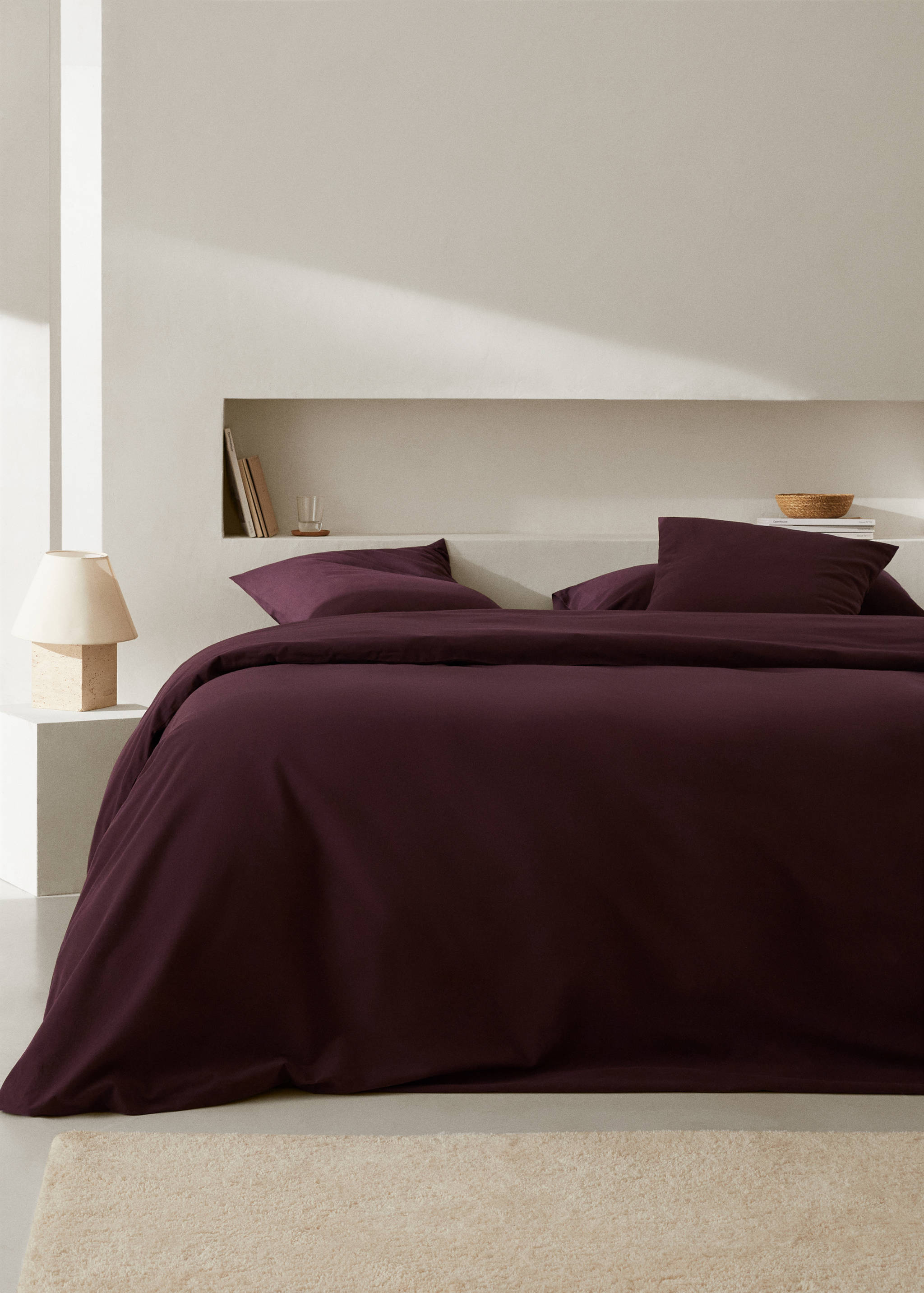Einfarbiger Bettbezug aus Flanell für 135/140 cm Bett - Allgemeine Ansicht