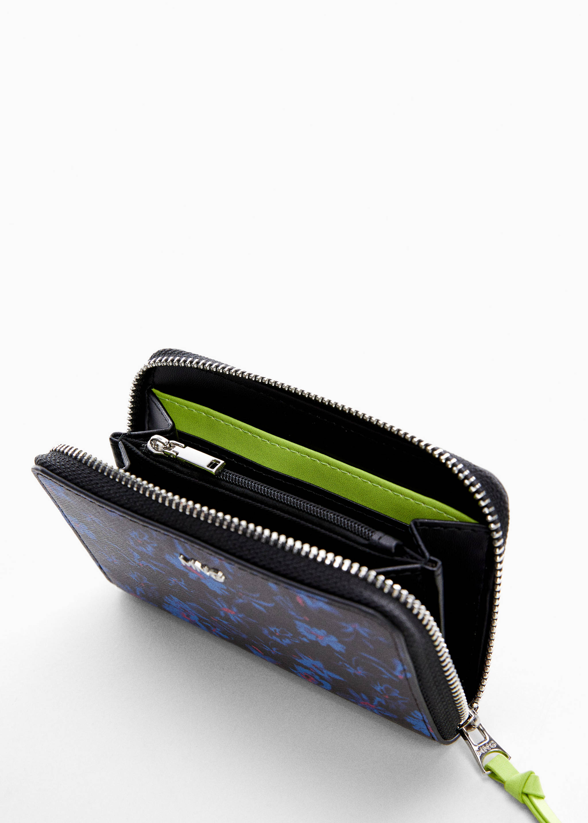 Gebloemde saffiaan portemonnee - Middenvlak