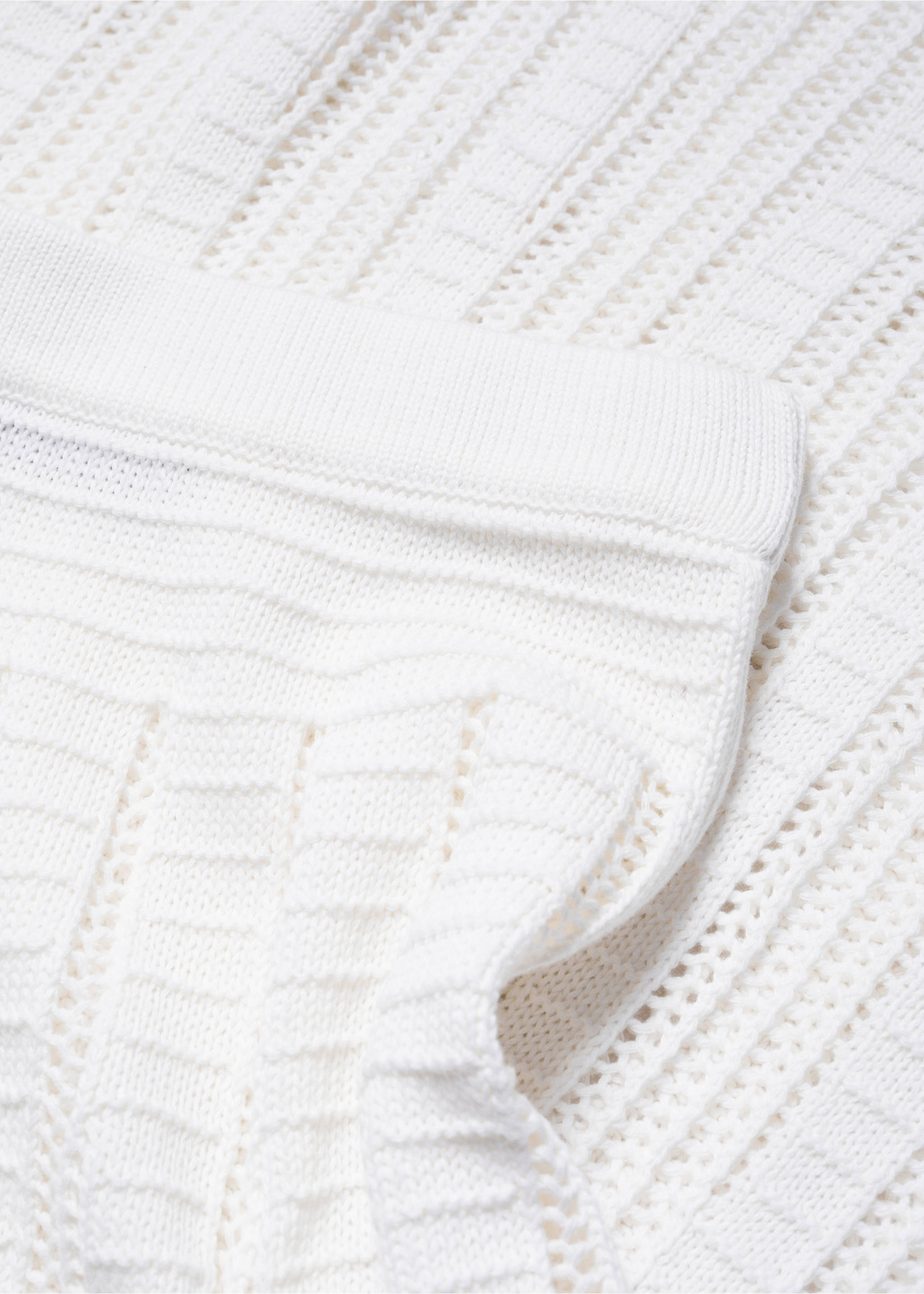 Knitted skirt with openwork details - Details of the article 8, White. Ref: 57040256-00.