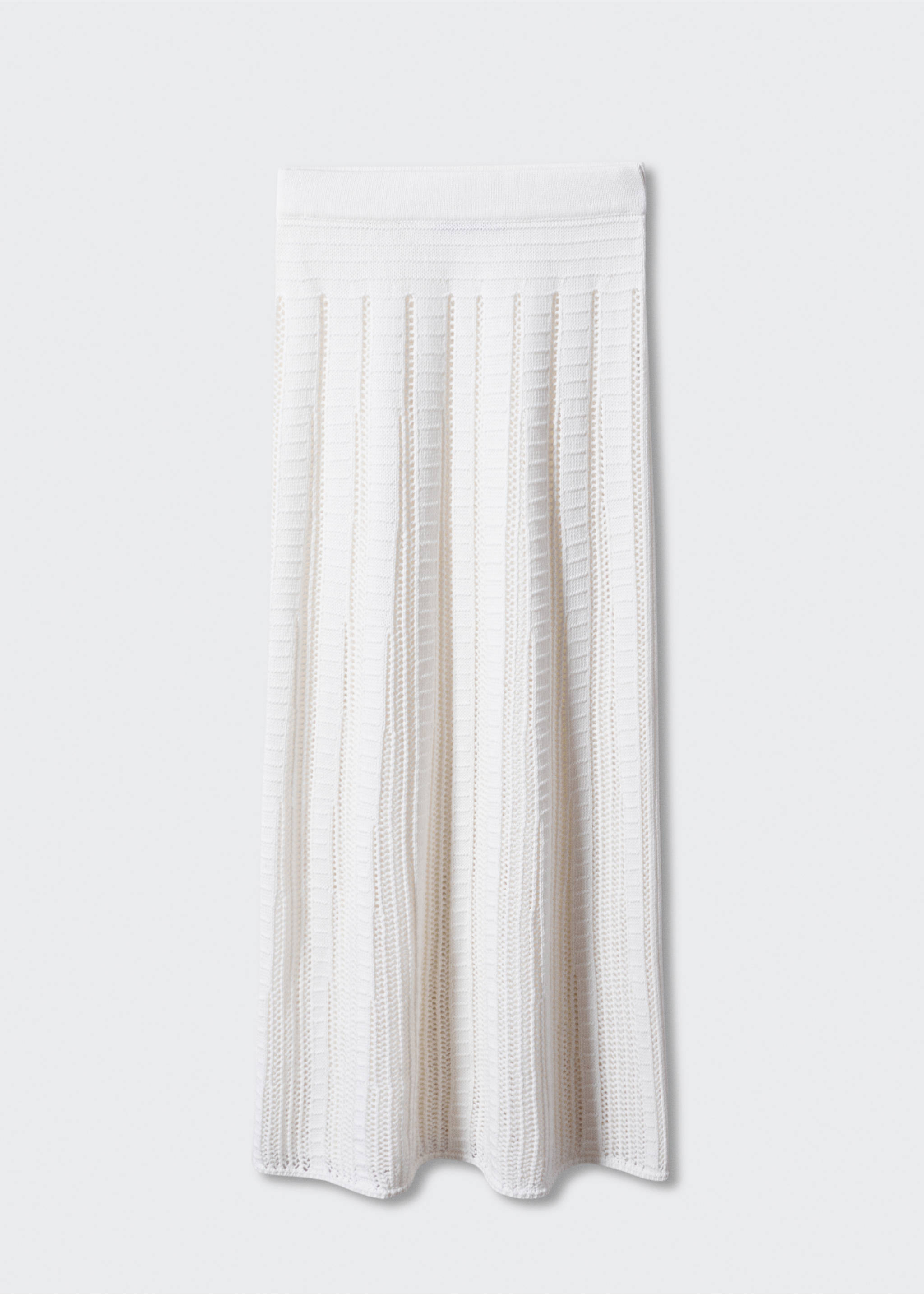 Knitted skirt with openwork details - Article without model, White. Ref: 57040256-00.