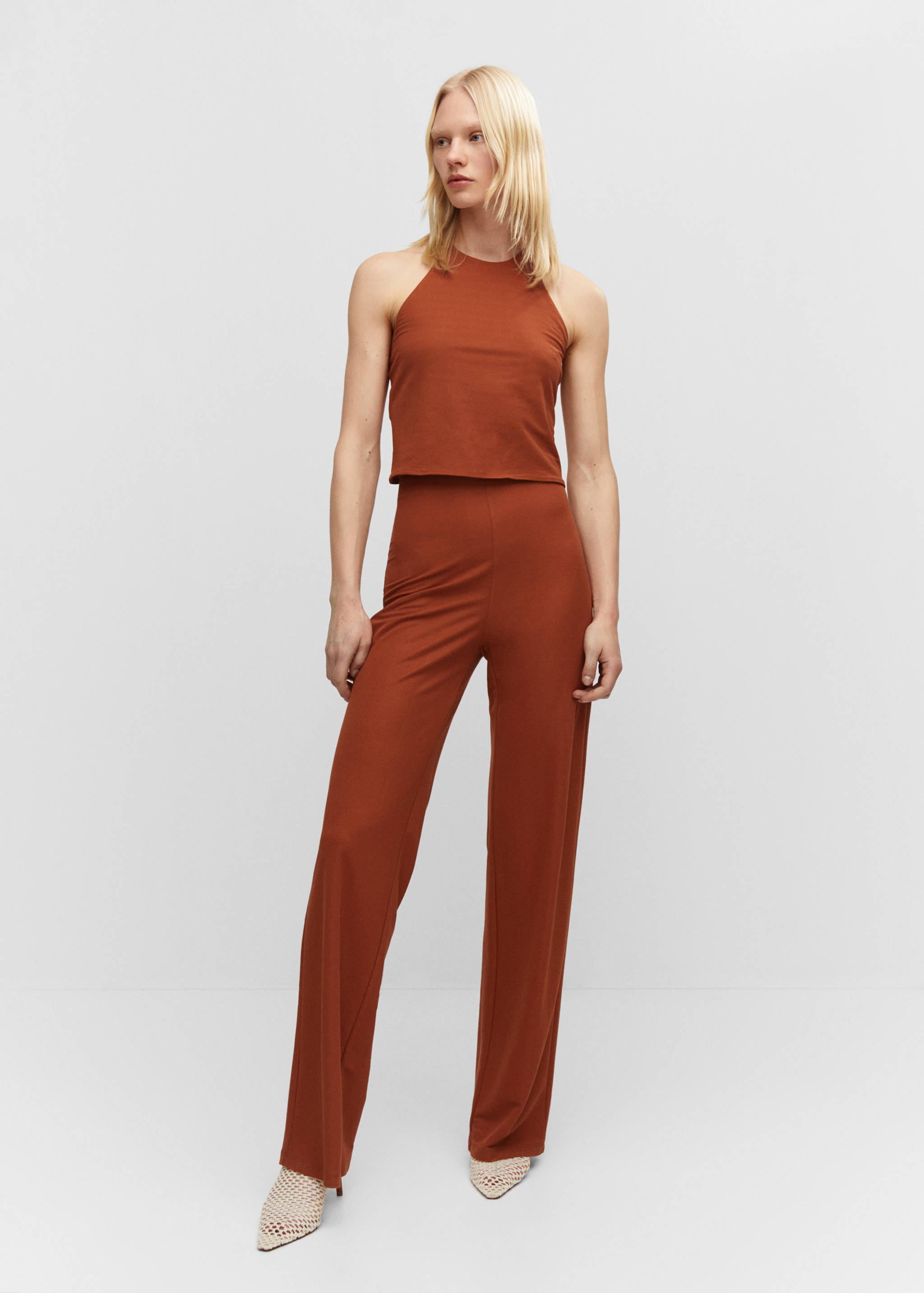 Knitted wide leg trousers - General plane