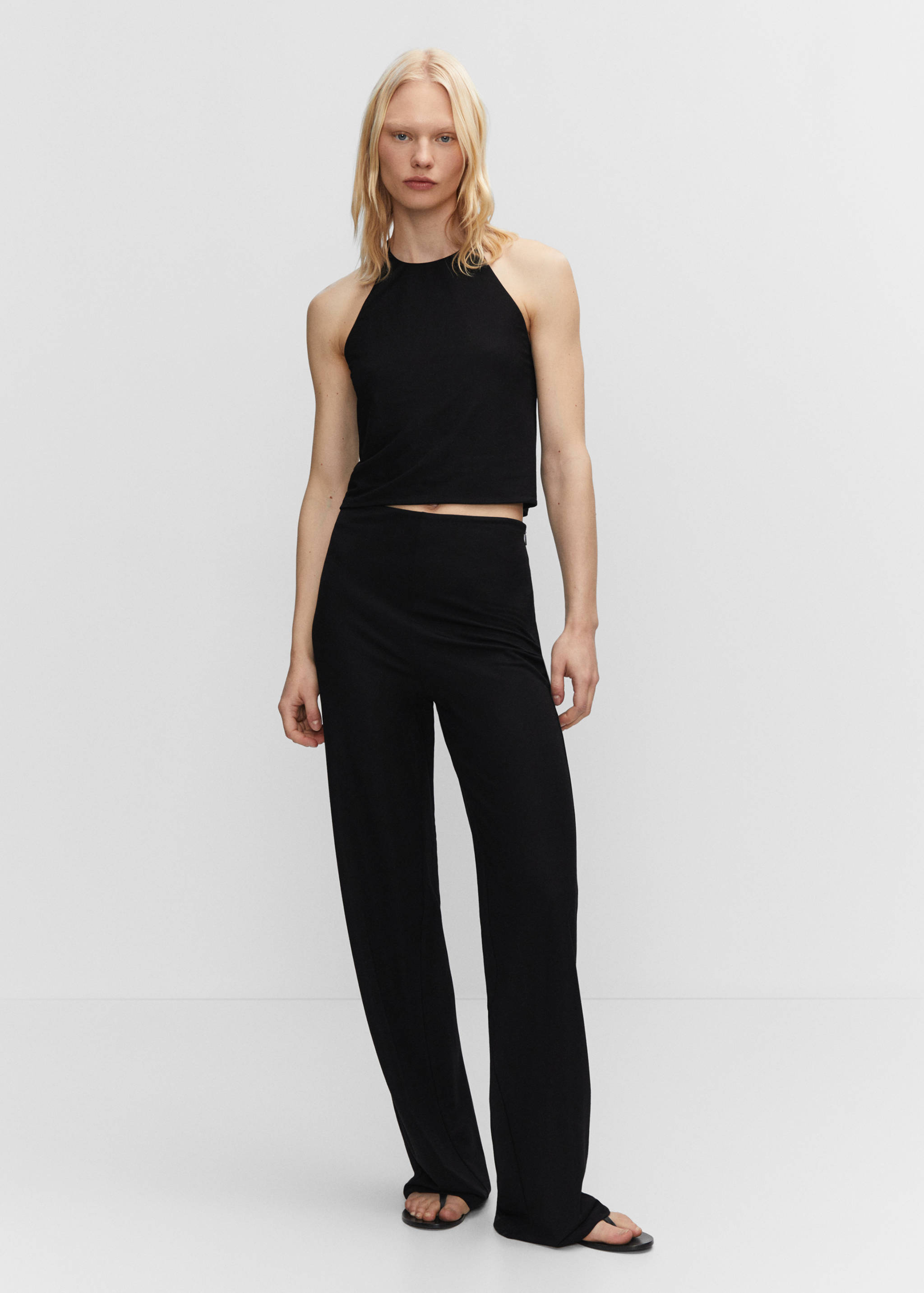Knitted wide leg trousers - General plane