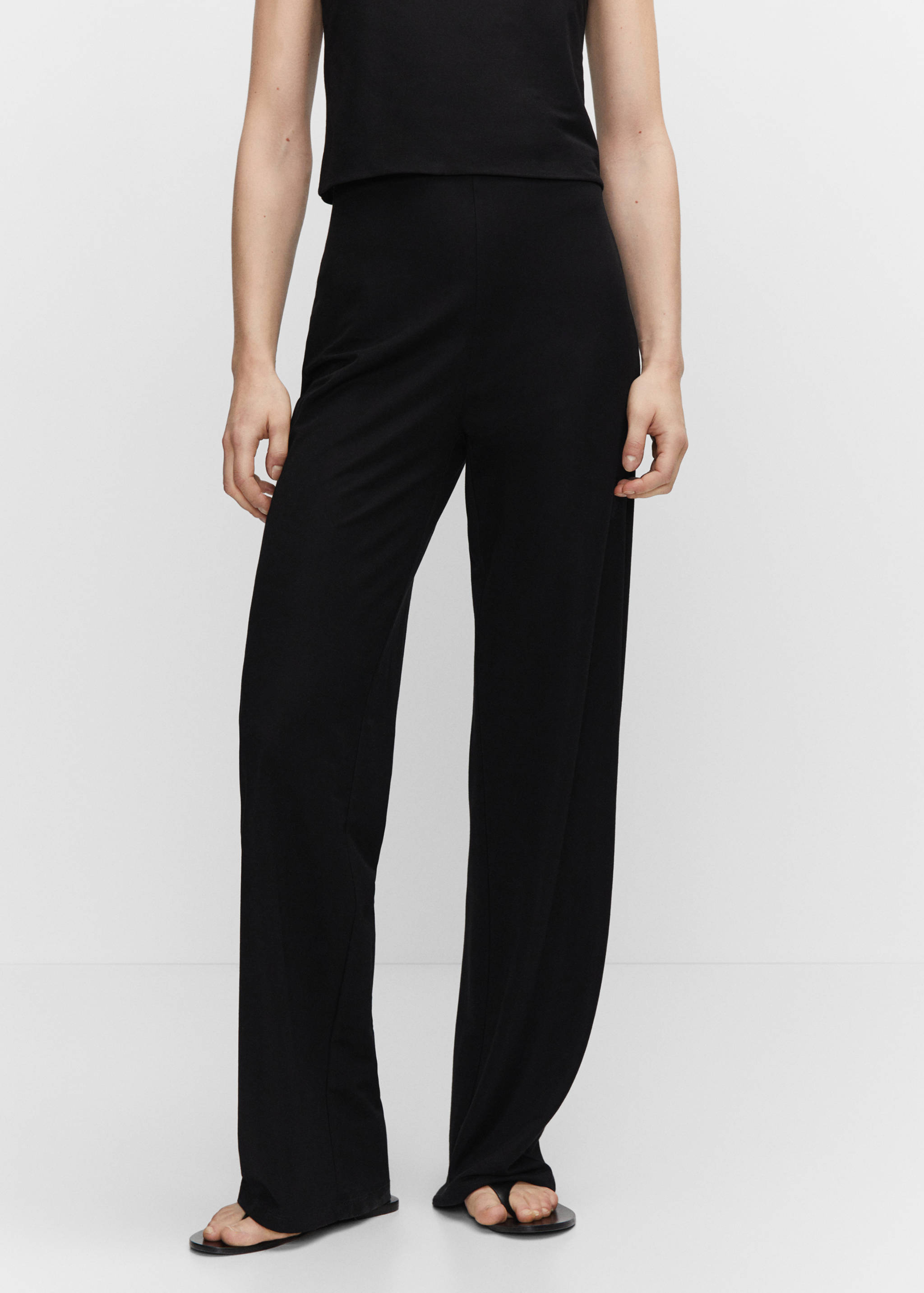 Knitted wide leg trousers - Medium plane
