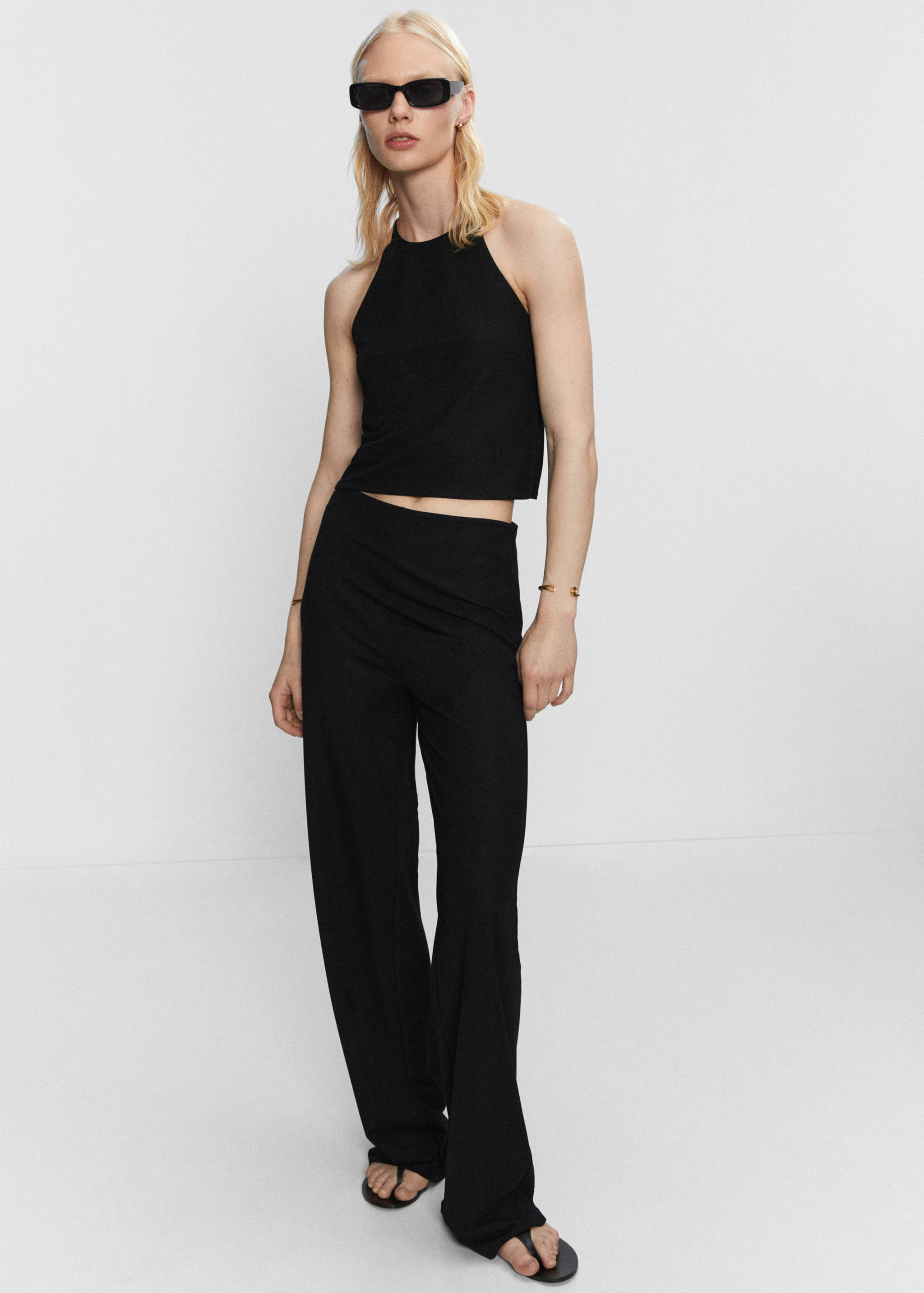 Knitted wide leg trousers - Details of the article 2