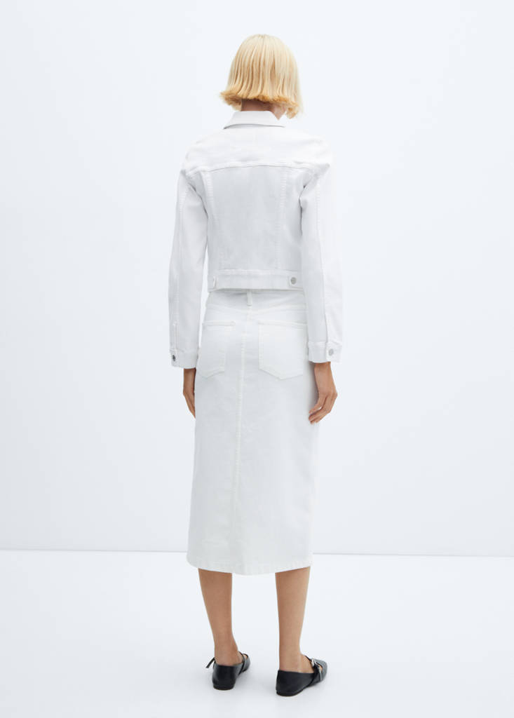 Pocketed denim jacket — White
