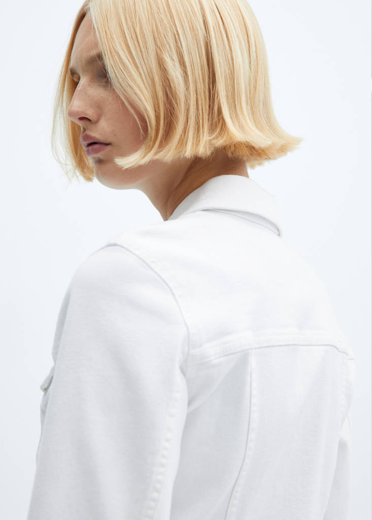 Pocketed denim jacket — White