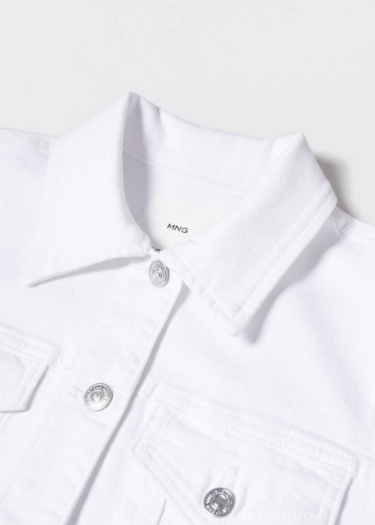 Pocketed denim jacket — White