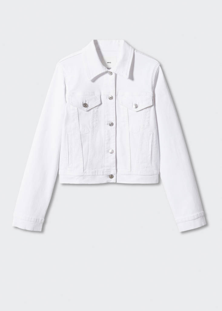 Pocketed denim jacket — White