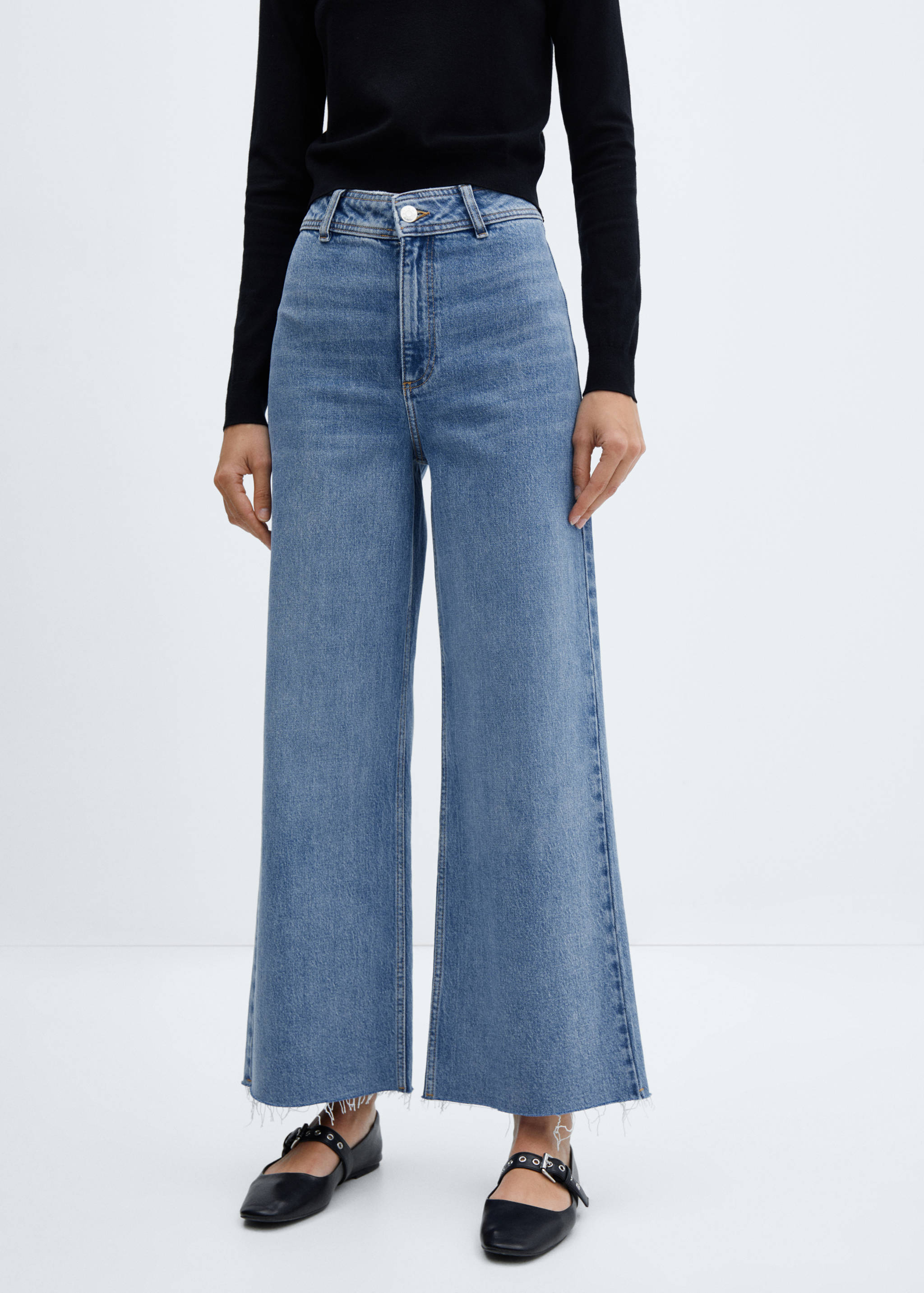 Jean style jupe-culotte Catherin taille haute - Plan moyen