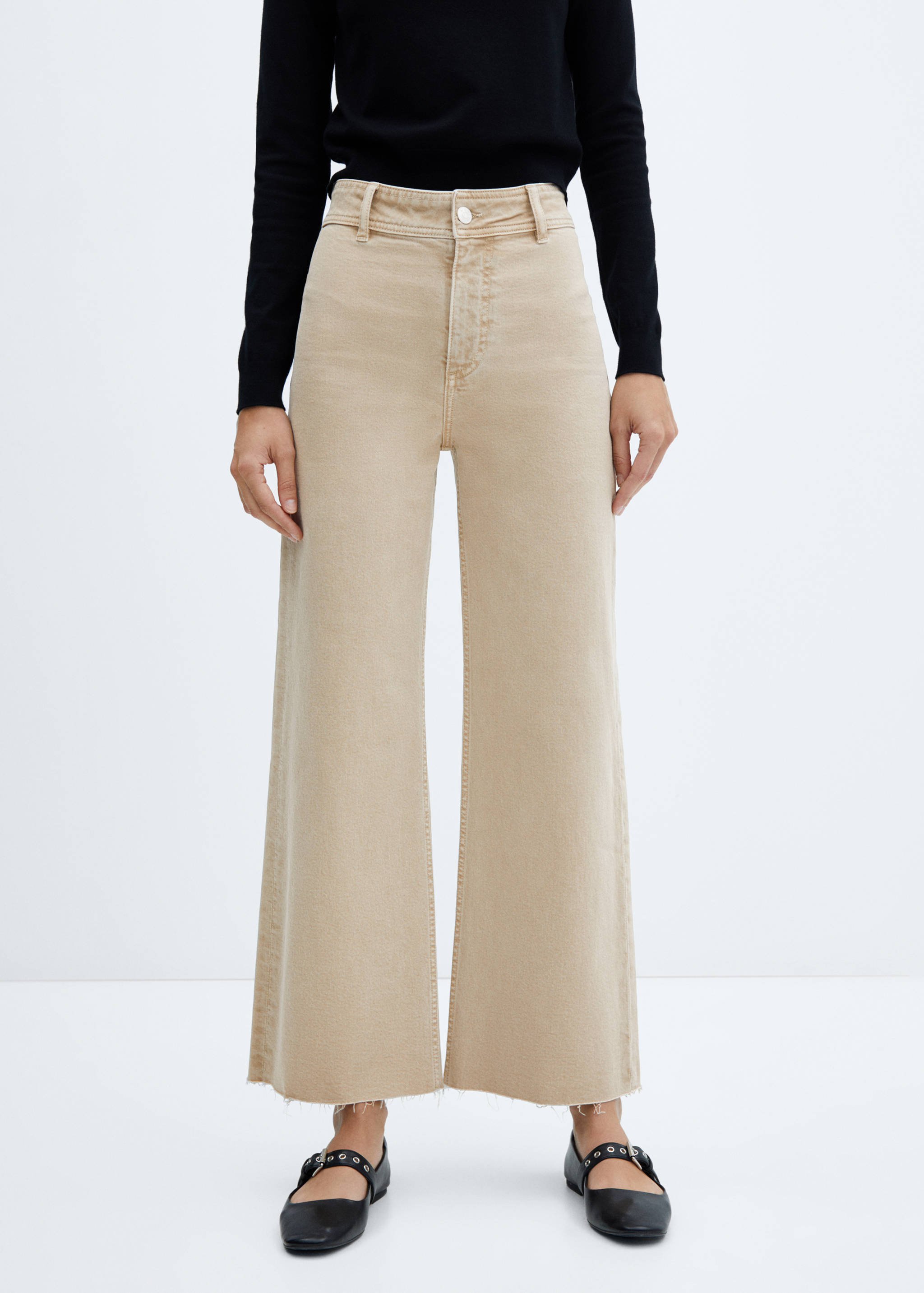 Jean style jupe-culotte Catherin taille haute - Plan moyen