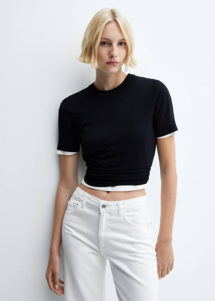 Wide leg mid-rise jeans — White