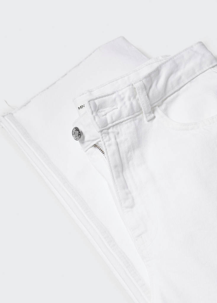 Wide leg mid-rise jeans — White