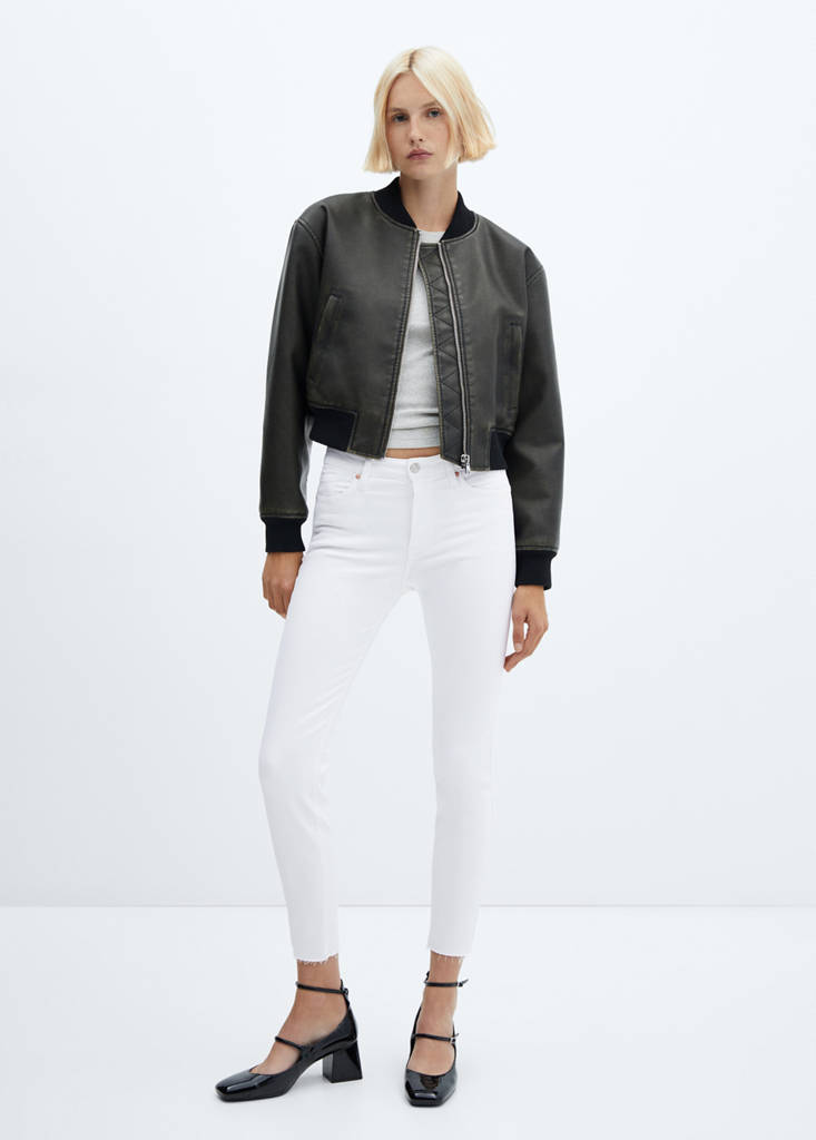 Skinny cropped jeans — White