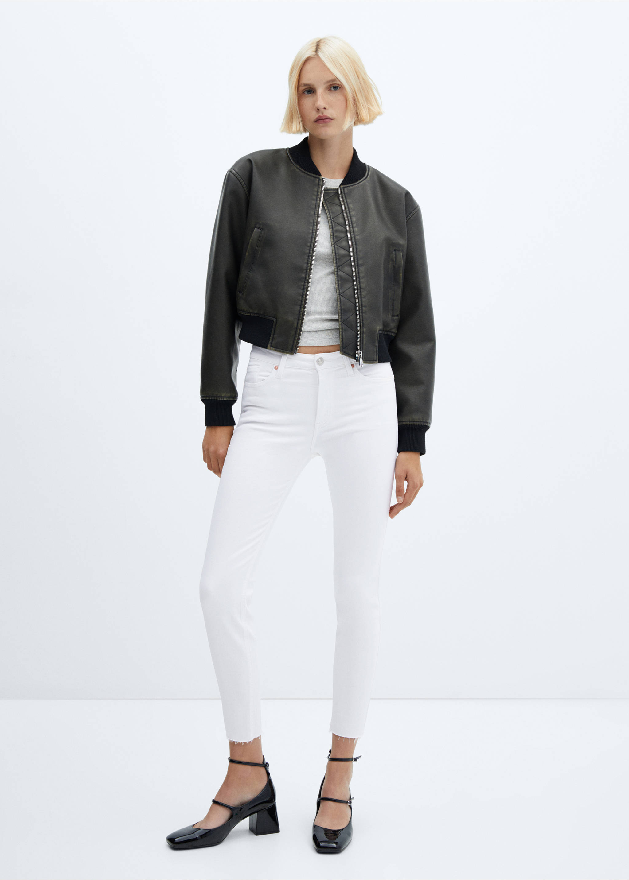 Jeans skinny crop - Plano general, Blanco. Ref: 57040308-00.