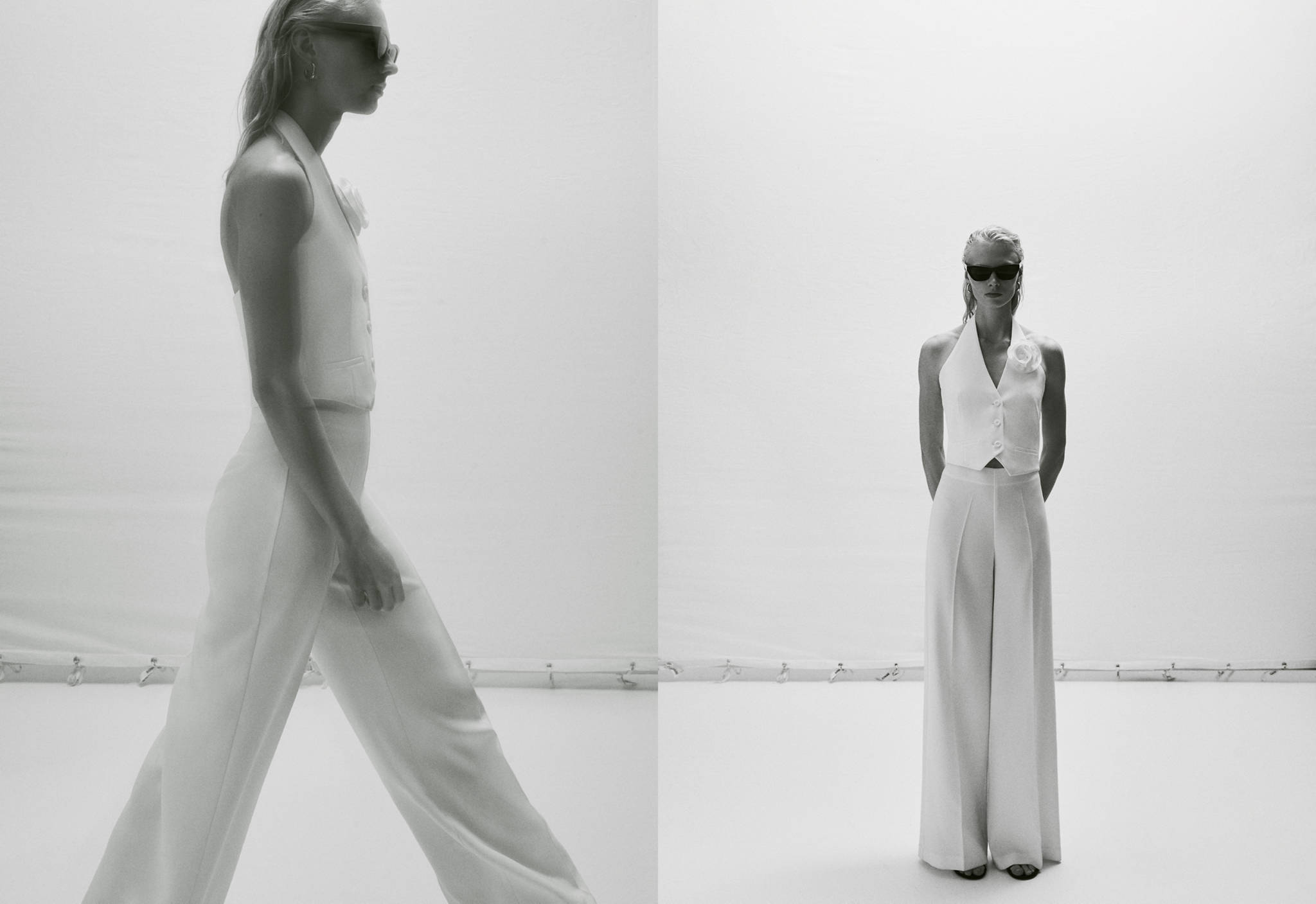 High-waist palazzo trousers - Panoramic plane