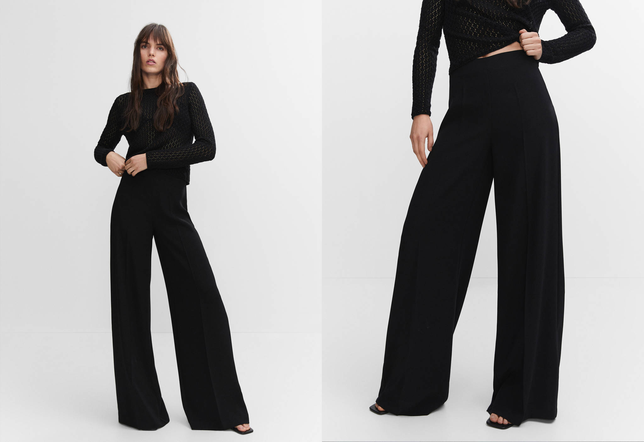 High-waist palazzo trousers - Panoramic plane