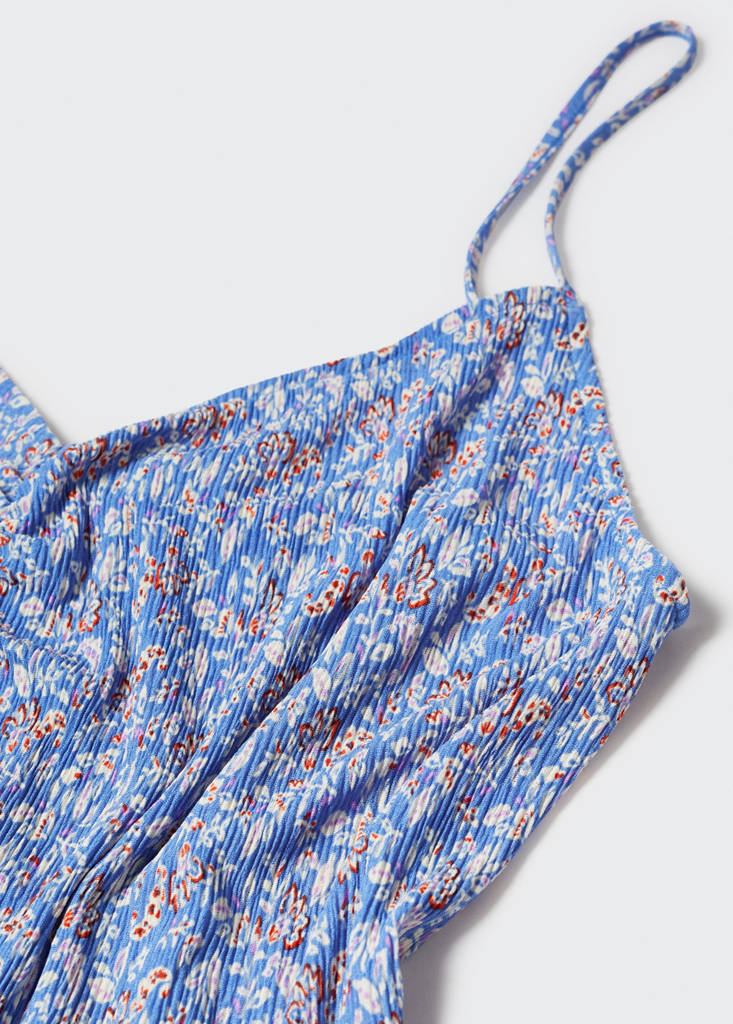 Print ruched top — Blue